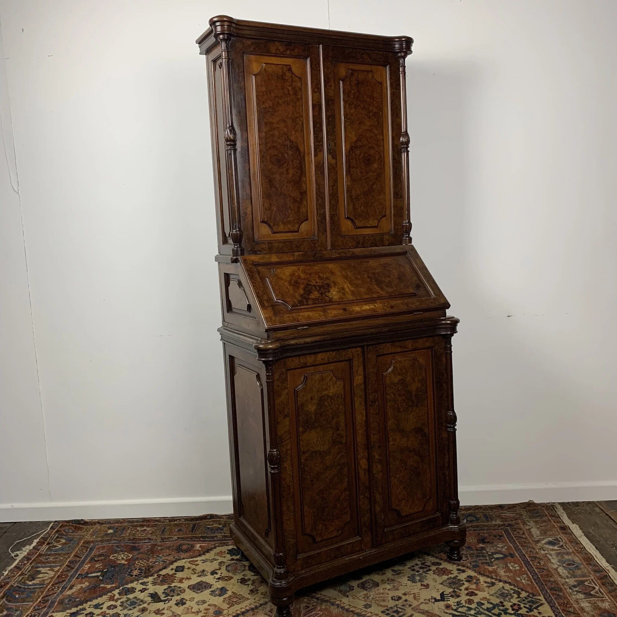 antique walnut bookcase 