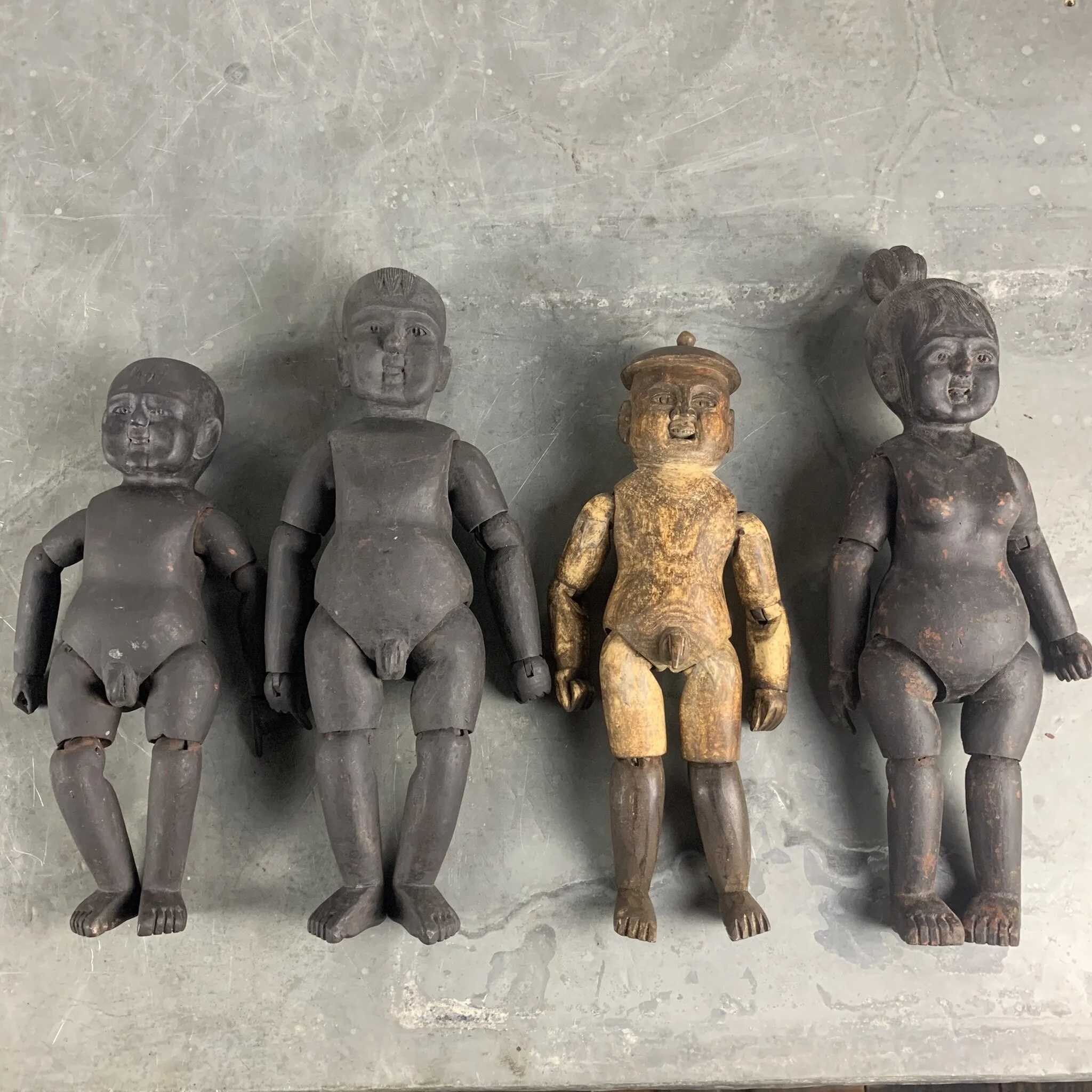 Chinese fertility temple dolls family of four