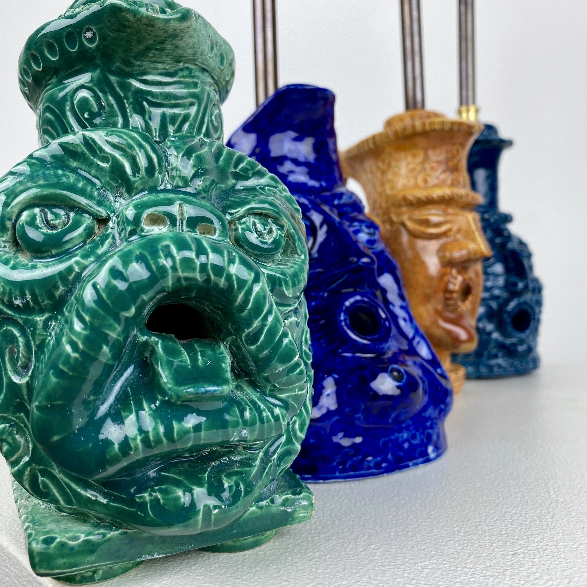 1970s Unique Dog Studio Pottery Table Lamp