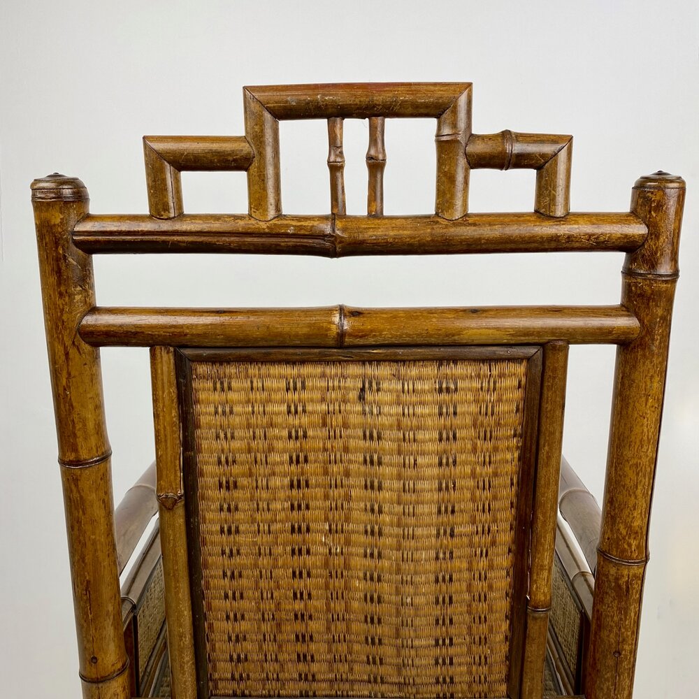 —　Library　19th　Century　Squire　Chinese　Bamboo　Chair　Stag