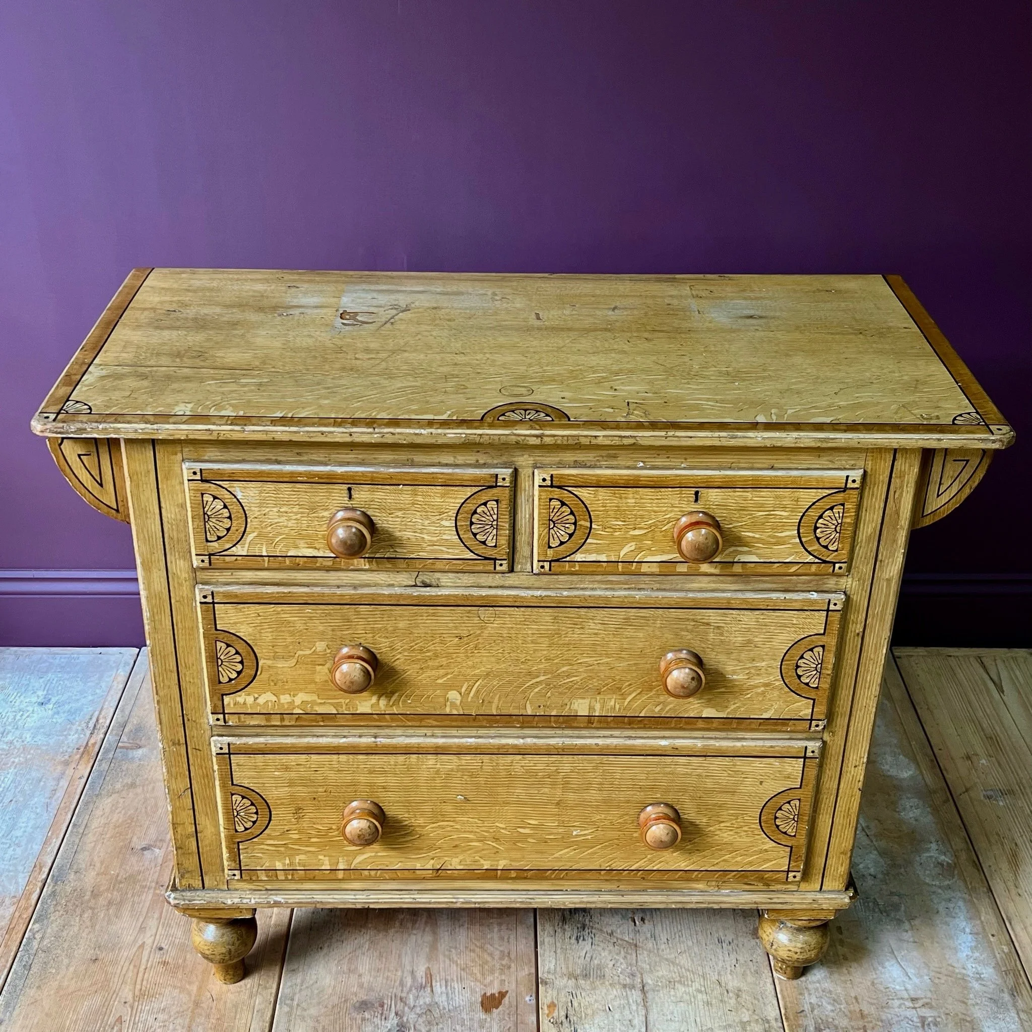 Petite Arts and Crafts 19th Century Chest of Drawers