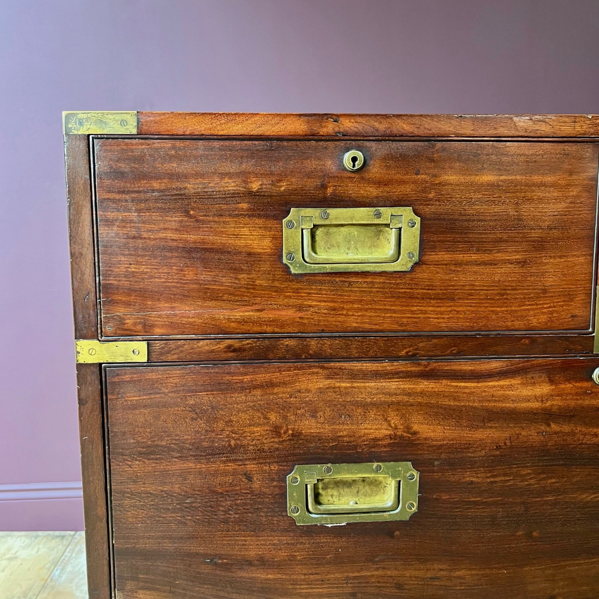Early 19th Century Secretaire Campaign Chest and original packing boxes