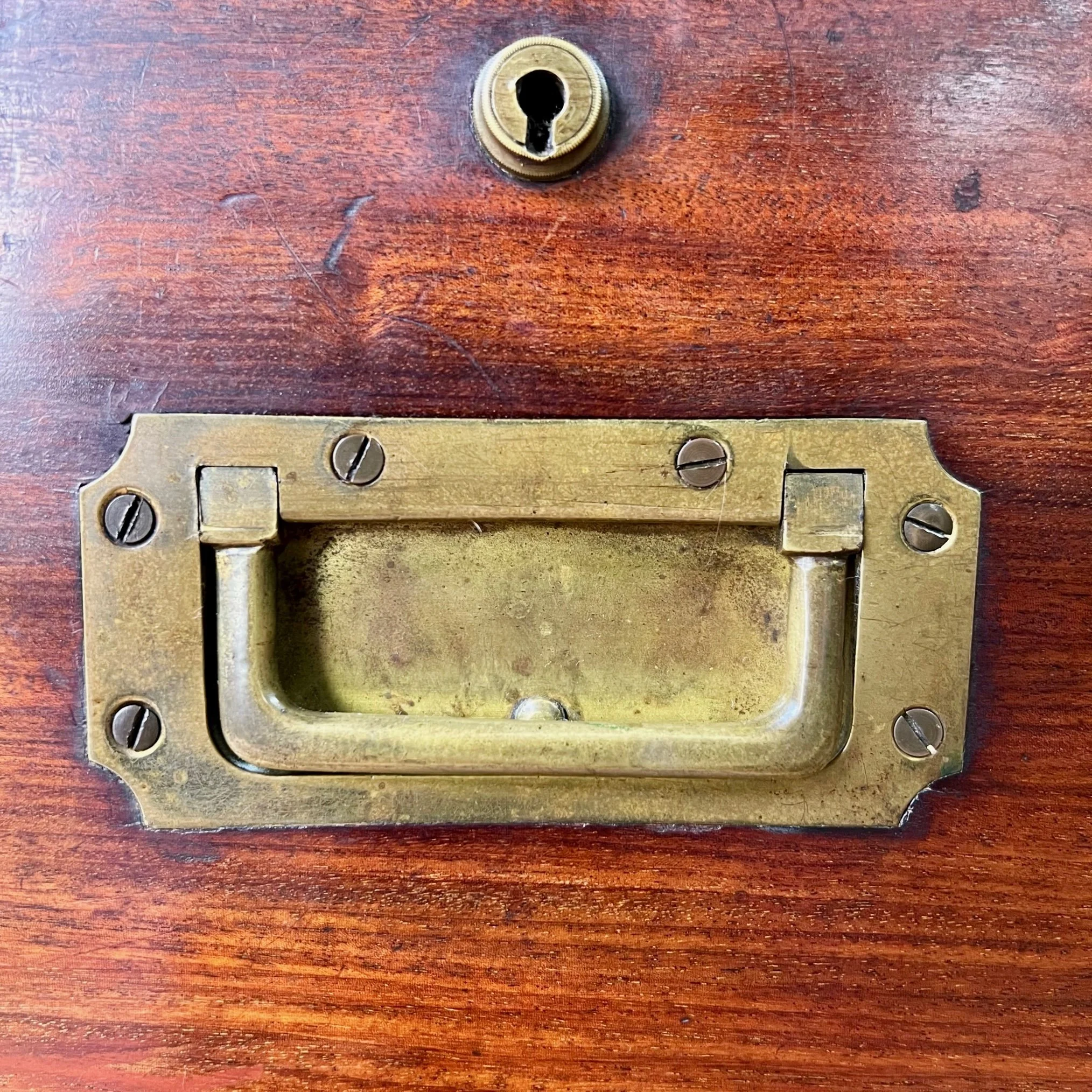 Extremely rare early 19th Century Secretaire Campaign Chest and original packing boxes, probably by reputed London maker William Day