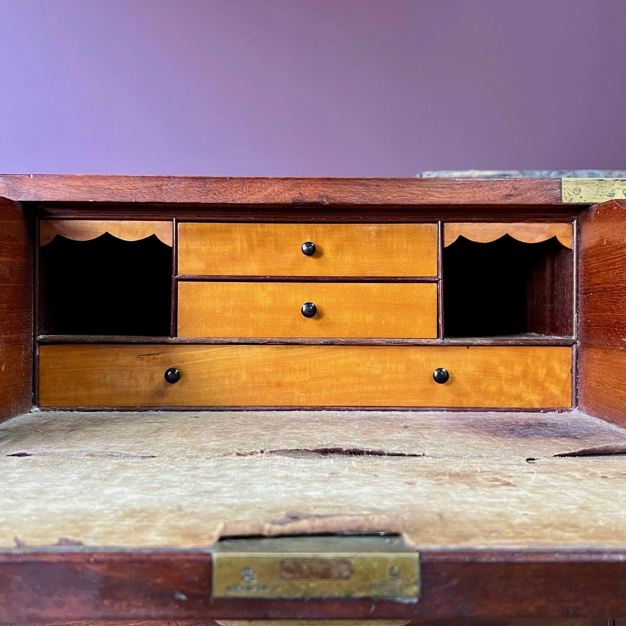 Early 19th Century Secretaire Campaign Chest and original packing boxes