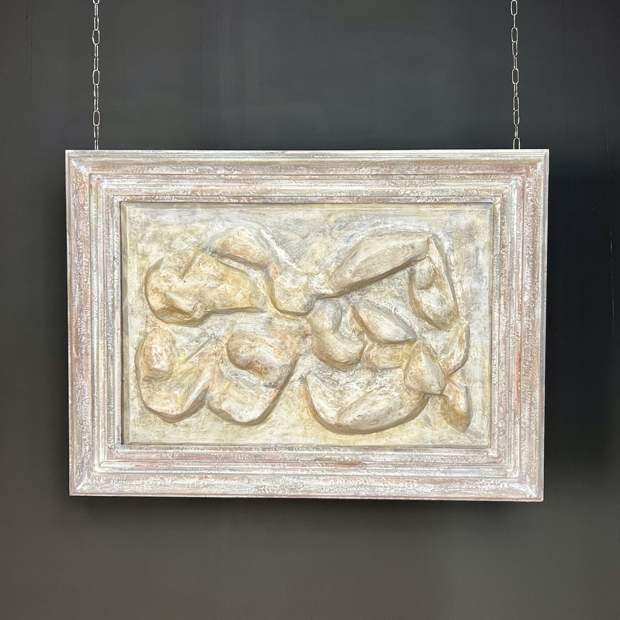 Kim James original framed plaster panel of Adam and Eve