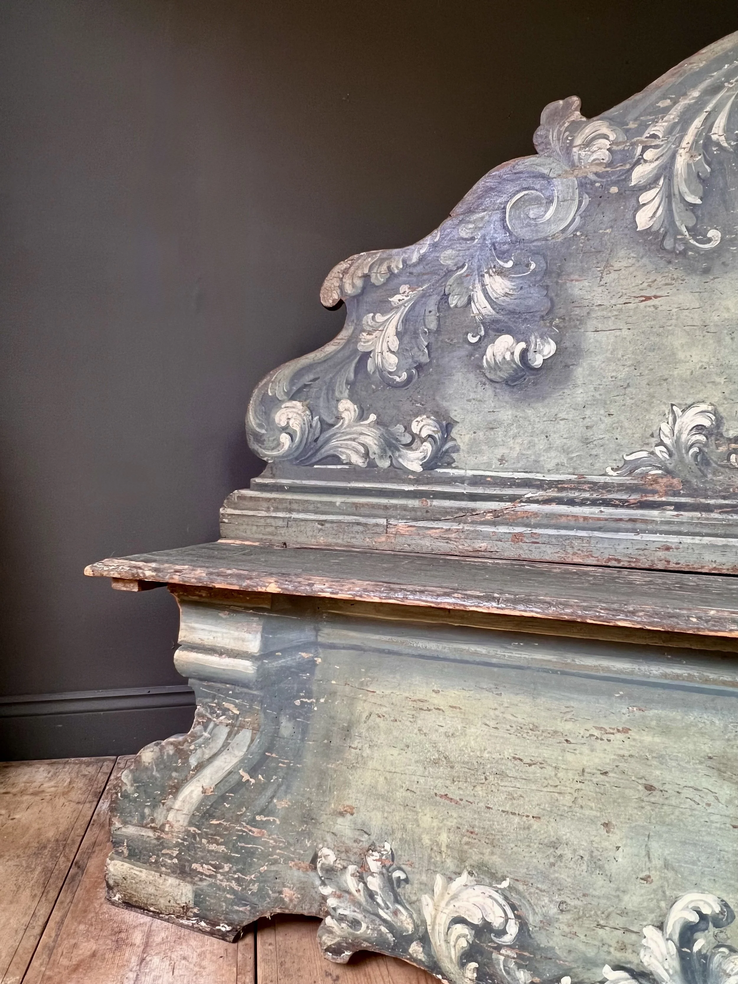 Rare 18th Century Italian Cassapanca Bench