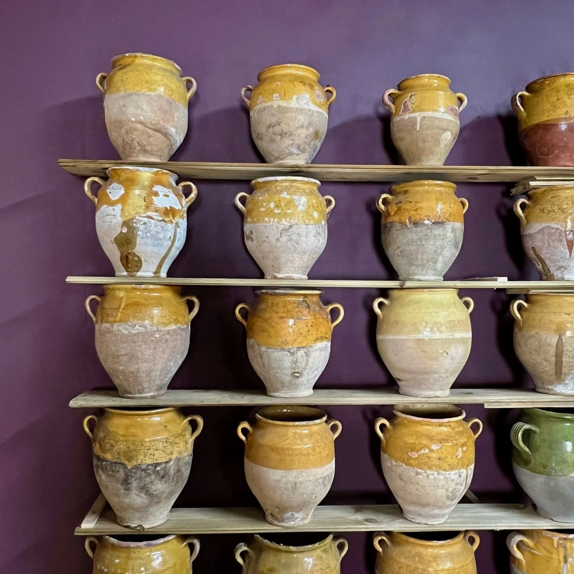 Antique French Confit Pot Yellow