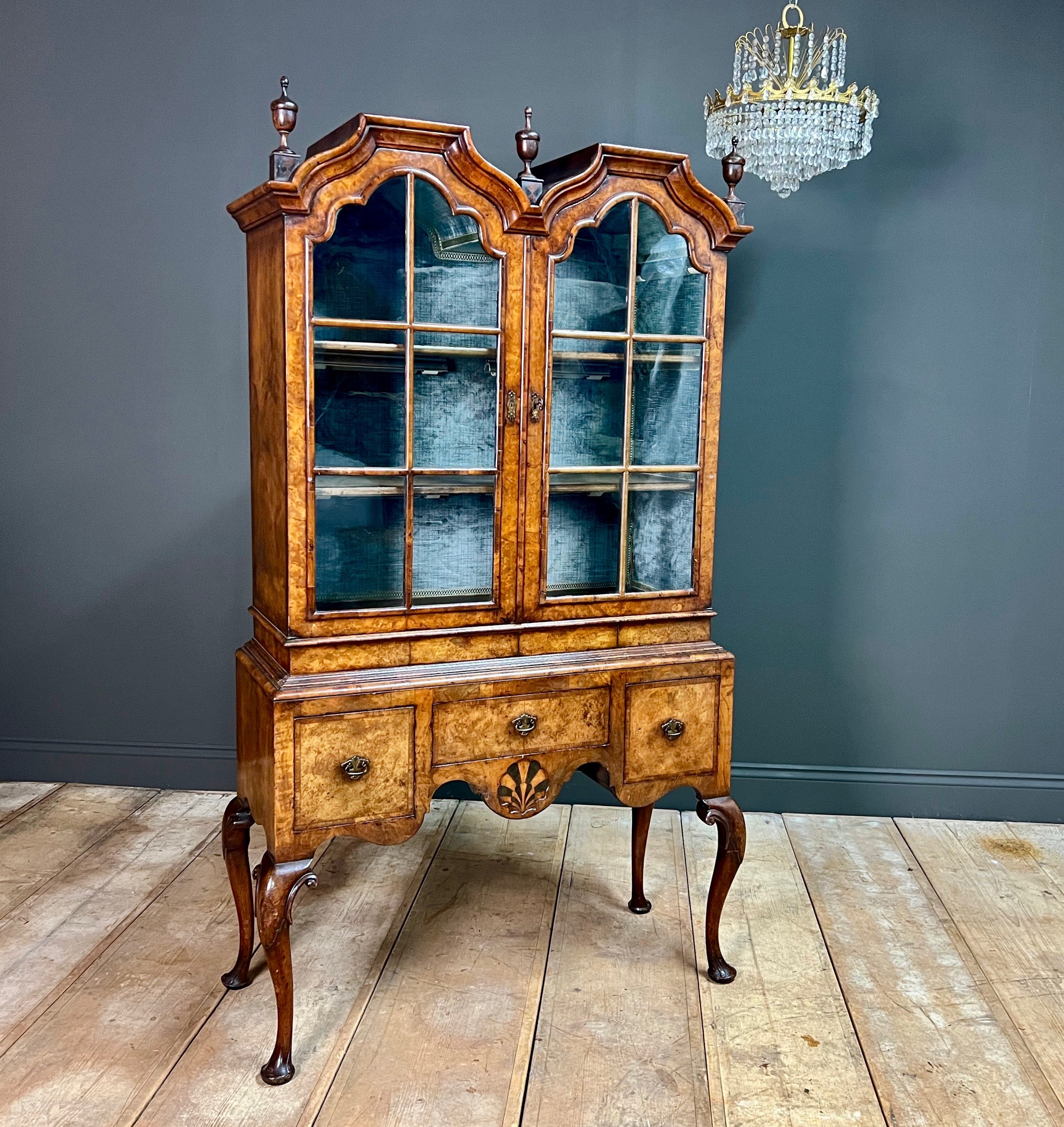 Fine Queen Anne Revival Cabinet On Stand by Gill and Reigate London