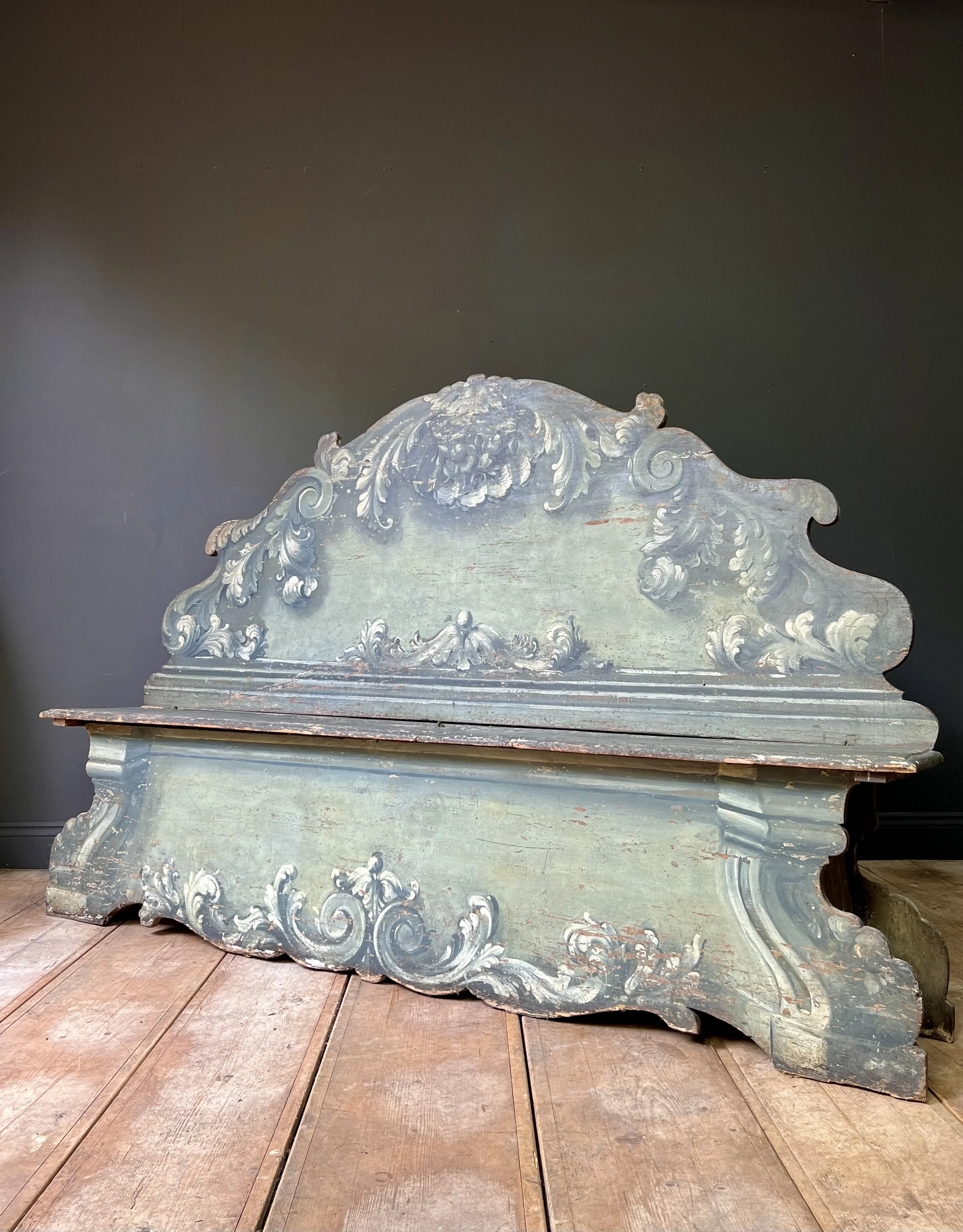 Rare 18th Century Italian Cassapanca Bench