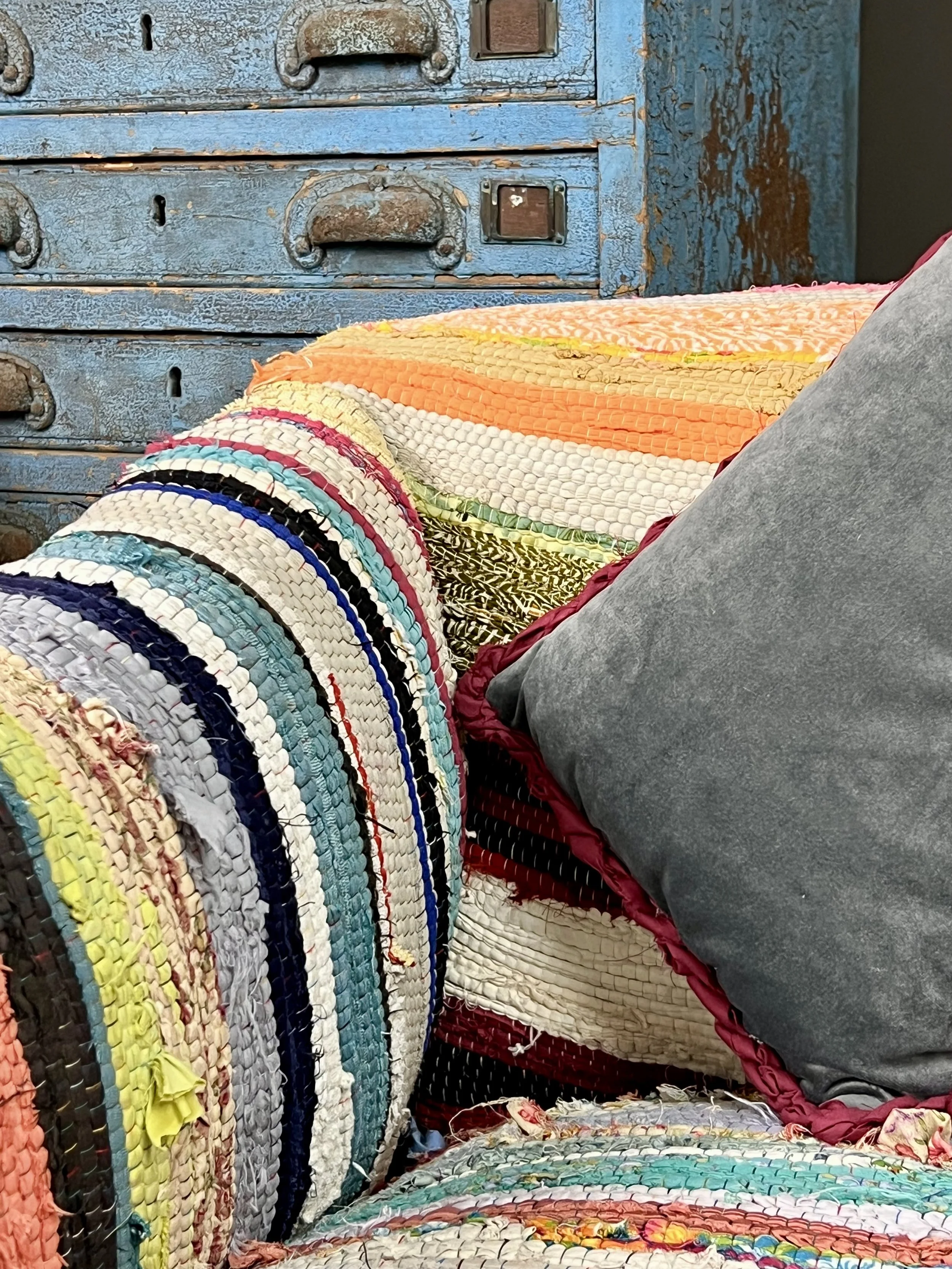 Pair of Edwardian Boucherouite Rag Rug Chairs