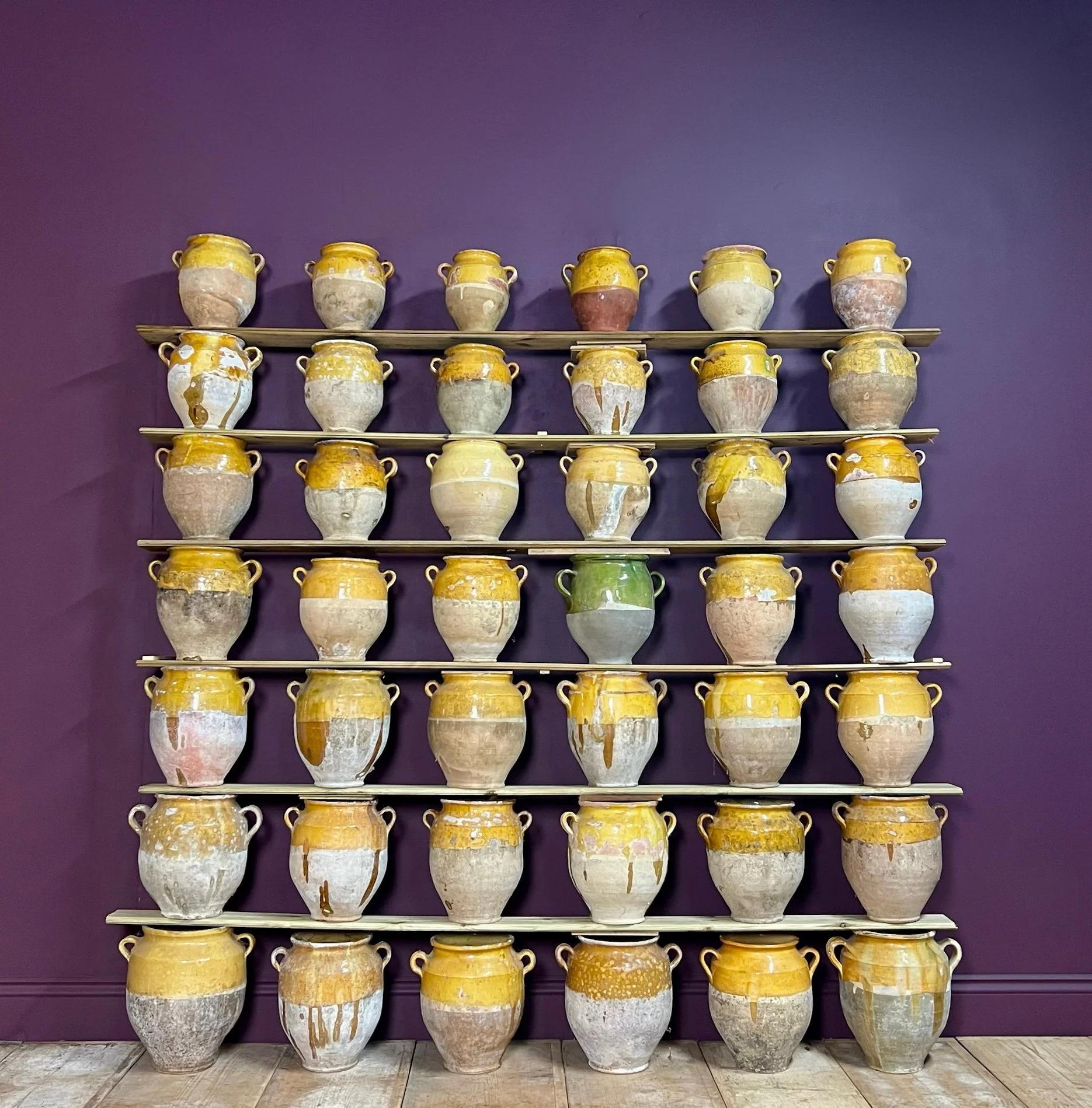 Antique French Confit Pot Yellow