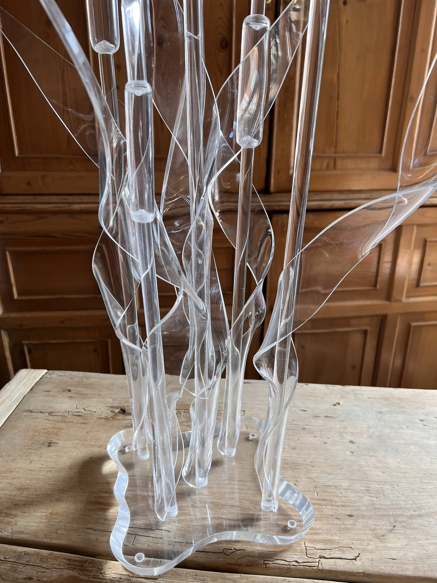 Mid 20th Century Acrylic Bull Rush Sculpture