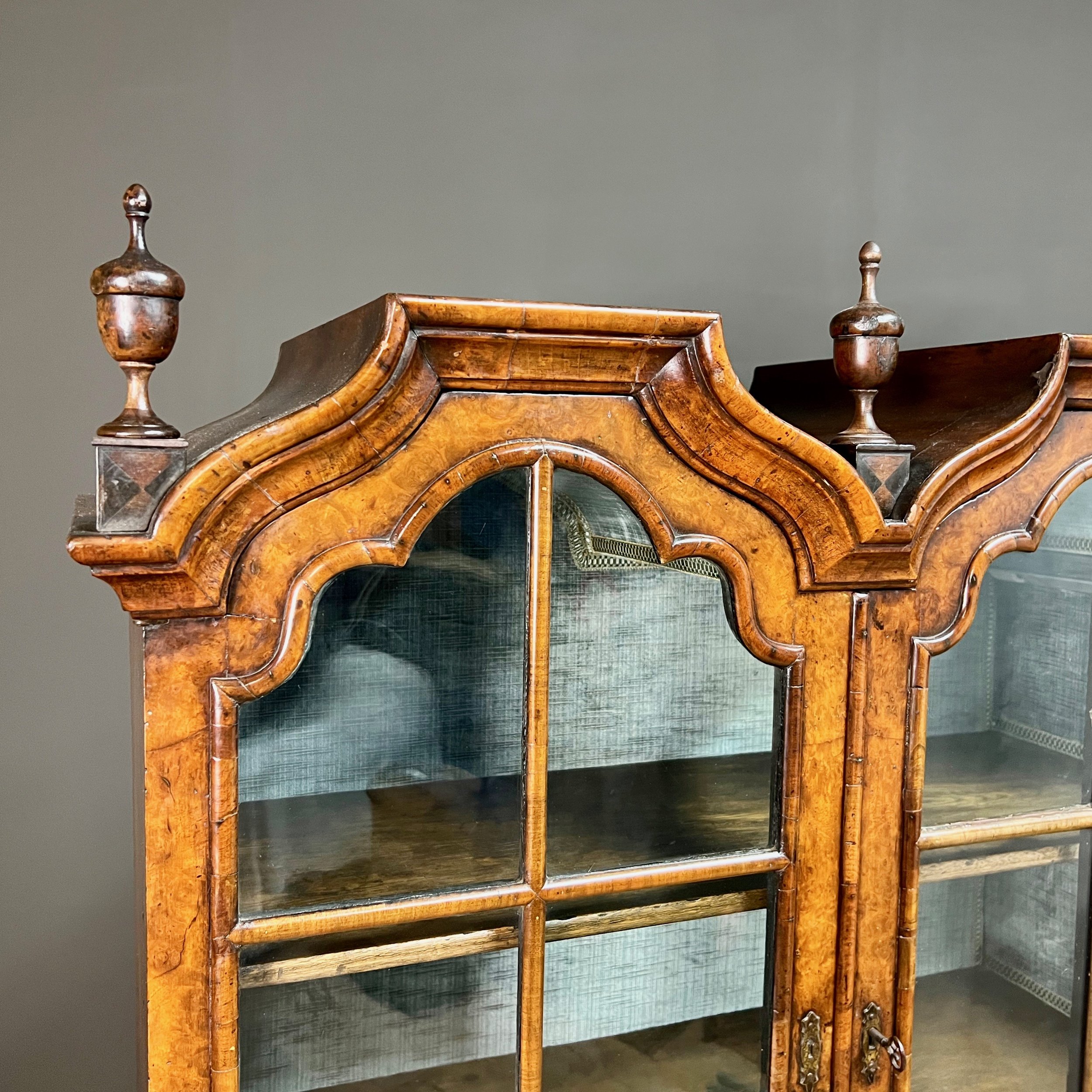 Queen Anne Walnut Cabinet on Stand