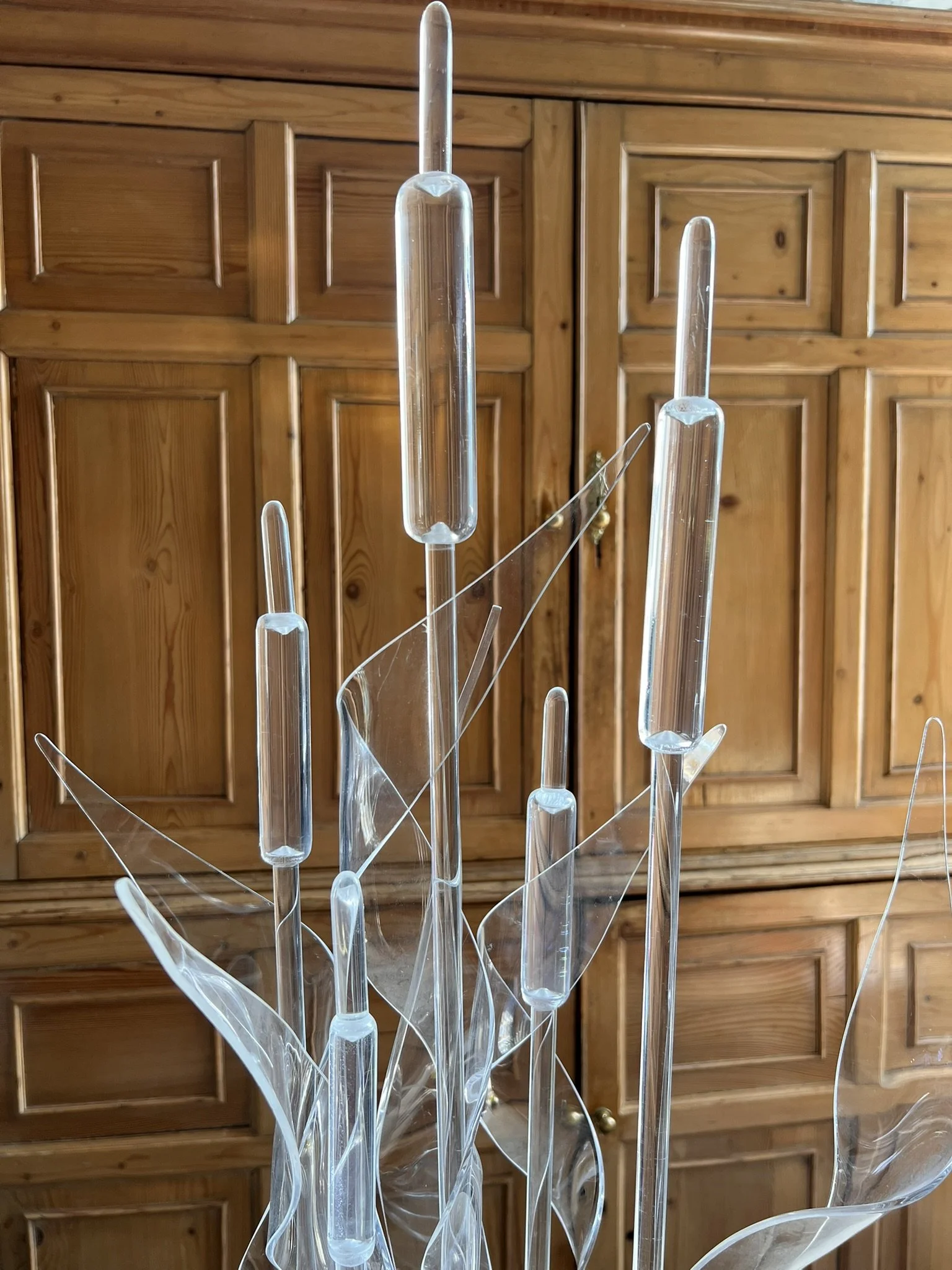Mid 20th Century Acrylic Bull Rush Sculpture