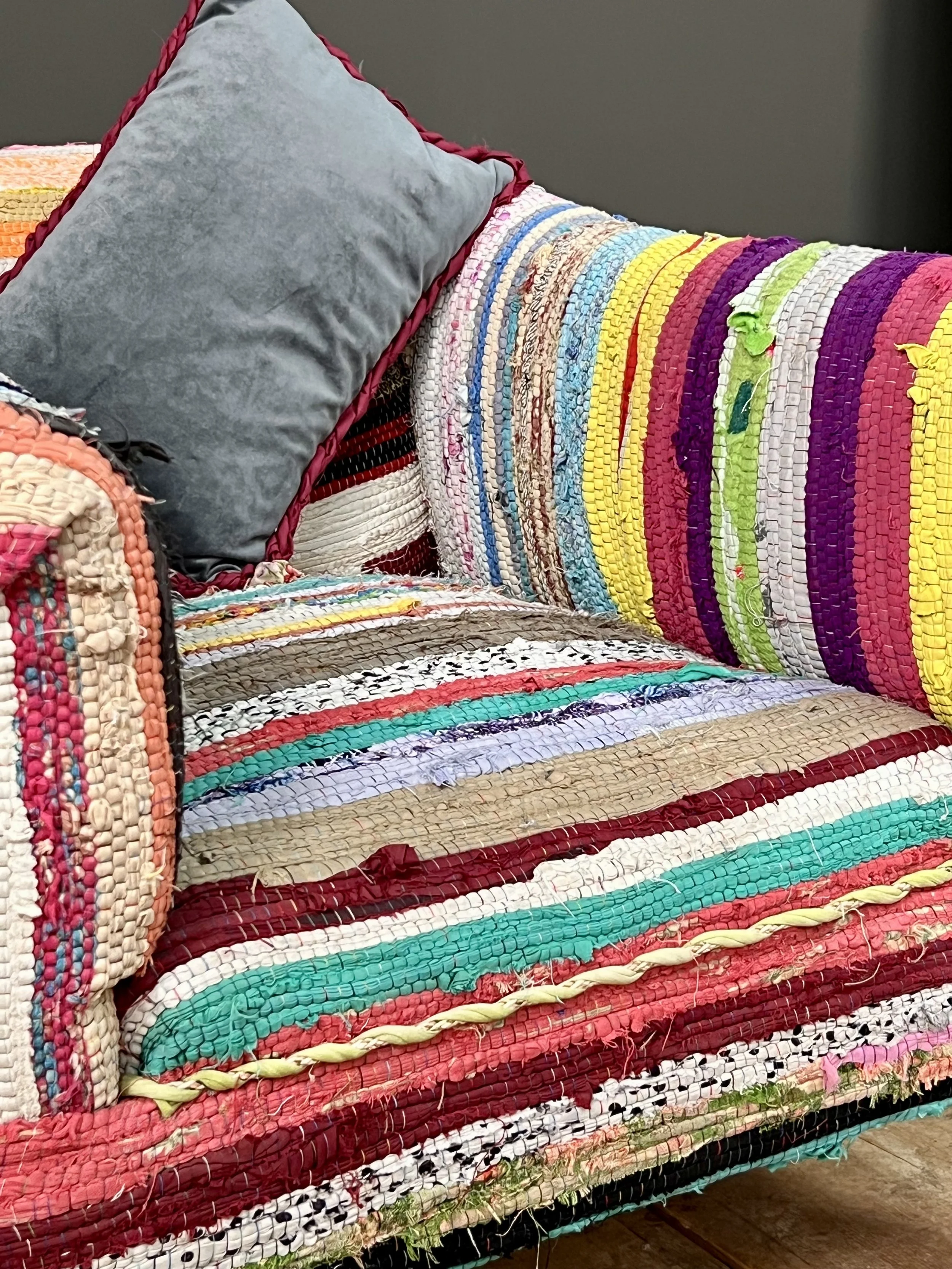 Pair of Edwardian Boucherouite Rag Rug Chairs