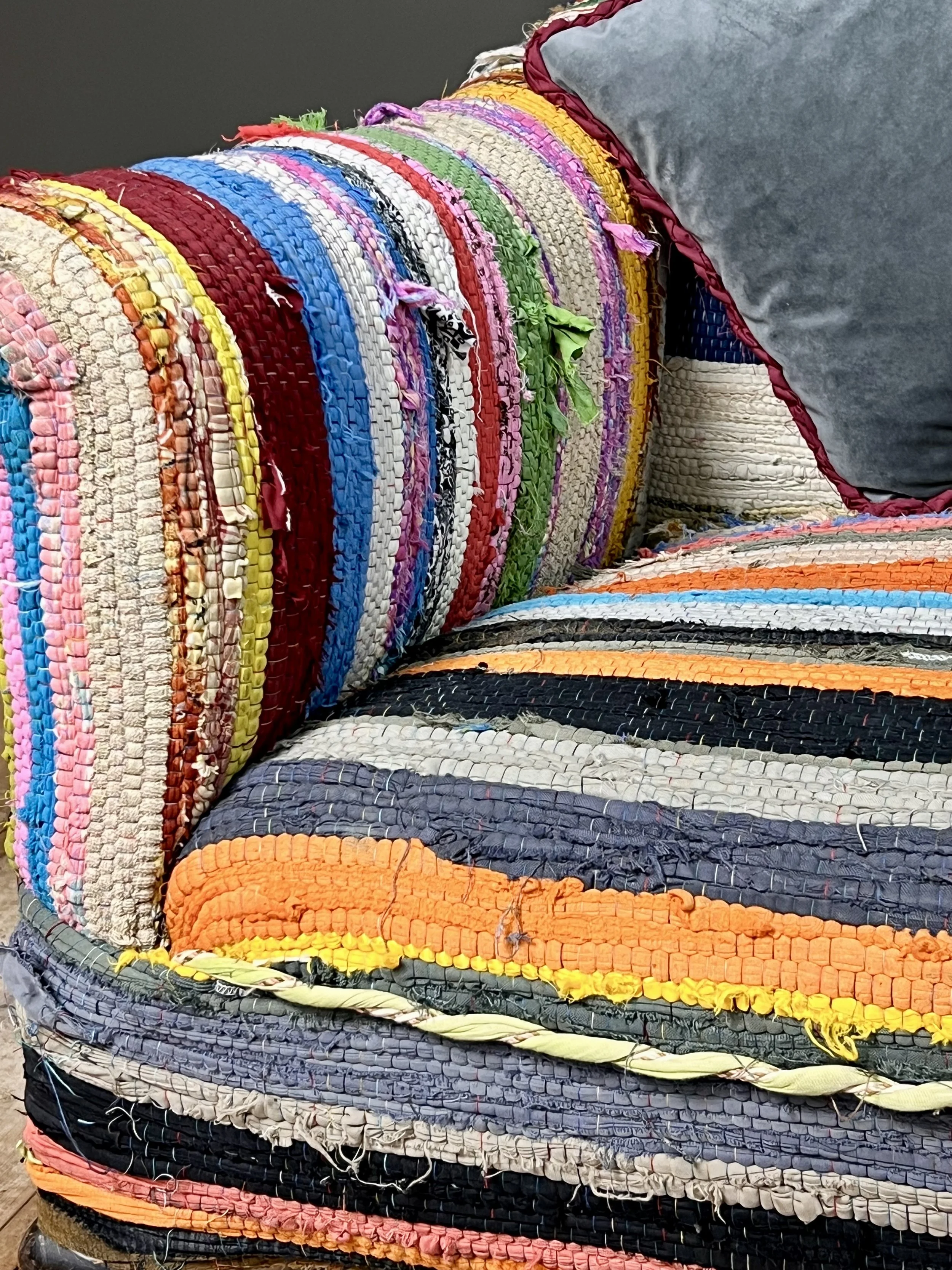 Pair of Edwardian Boucherouite Rag Rug Chairs
