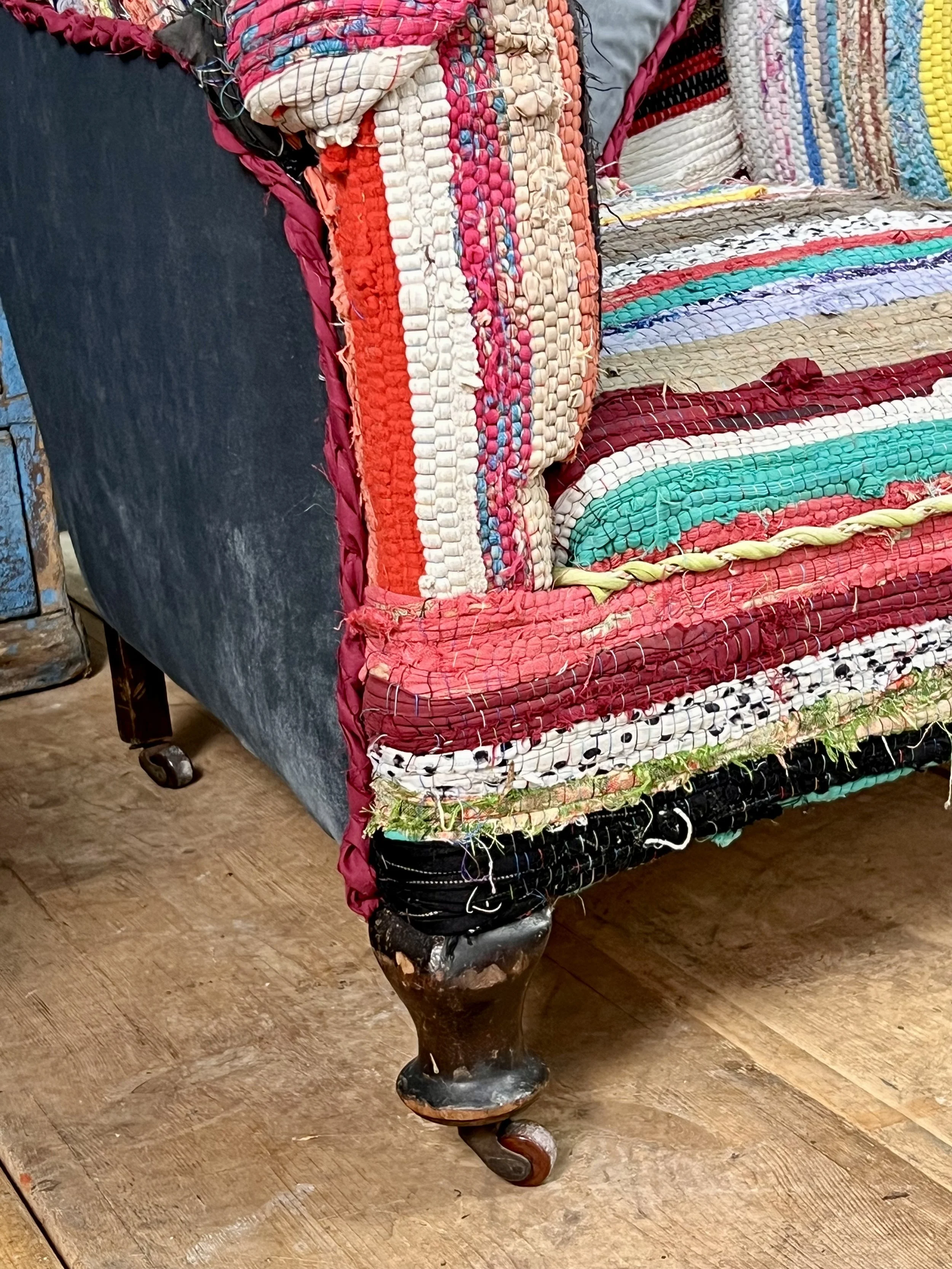 Pair of Edwardian Boucherouite Rag Rug Chairs
