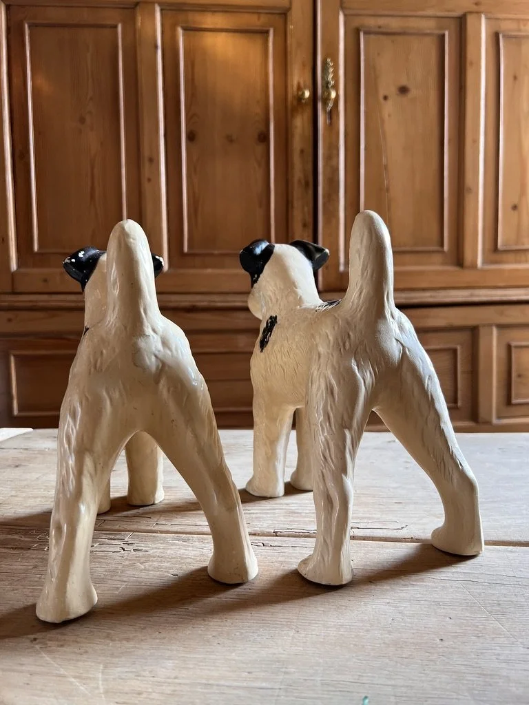 1960's Plaster Fox Terrier Dogs