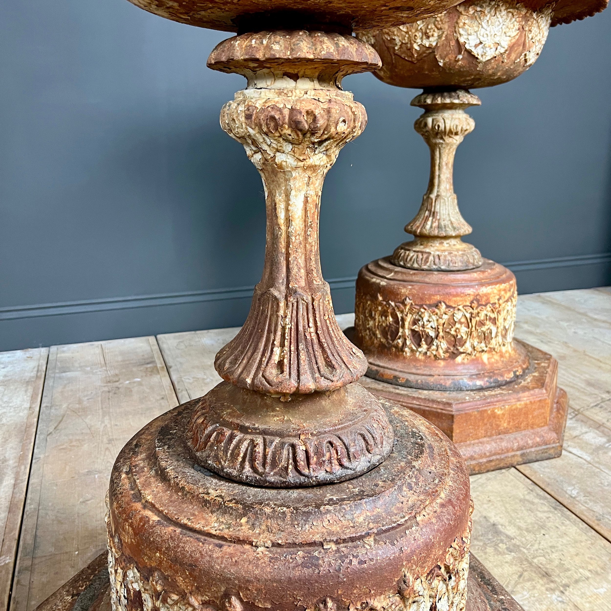 Fine pair of Large Regency Barnshaw and Samson Garden Vases