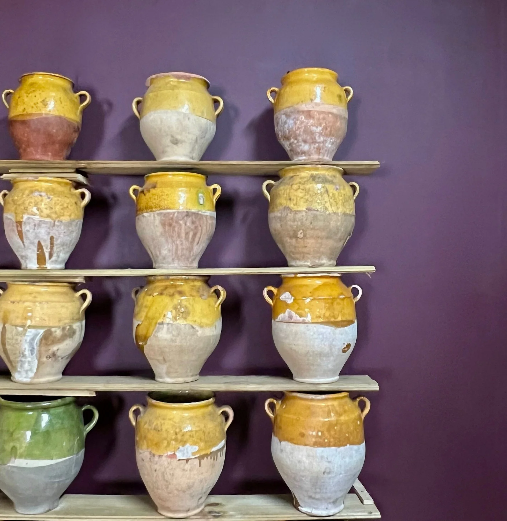 Antique French Confit Pot Yellow