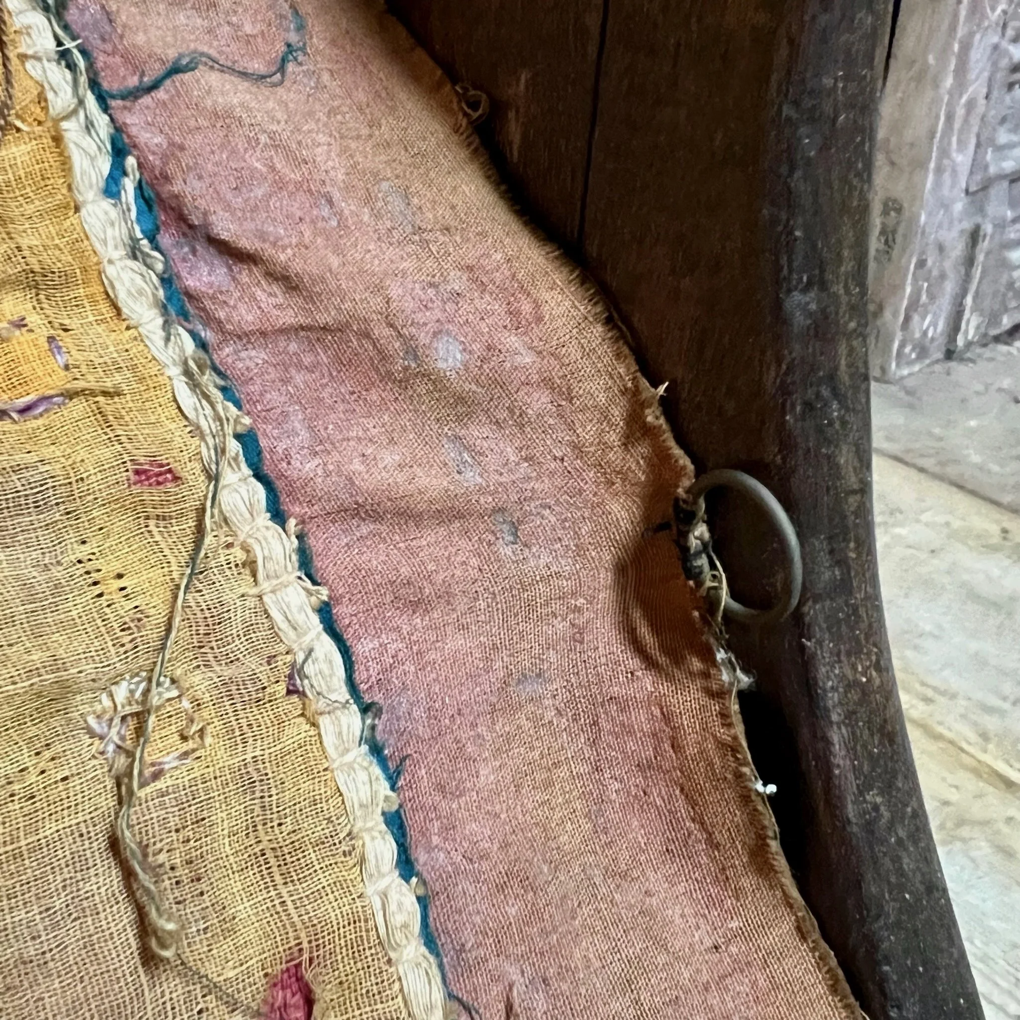 Rare hand embroidered and mirrored 19th Century wall hanging from Rajasthan