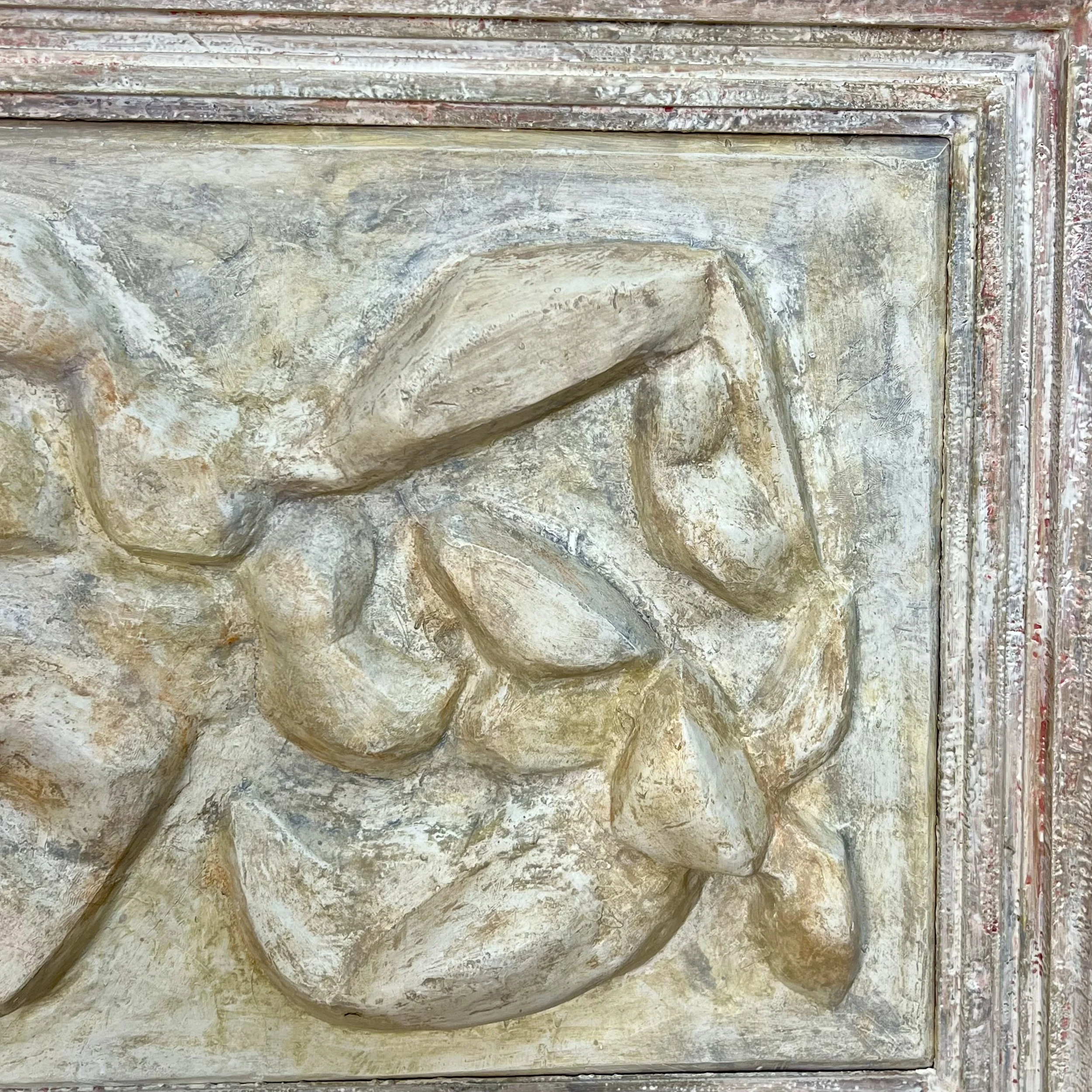 Kim James original framed plaster panel of Adam and Eve