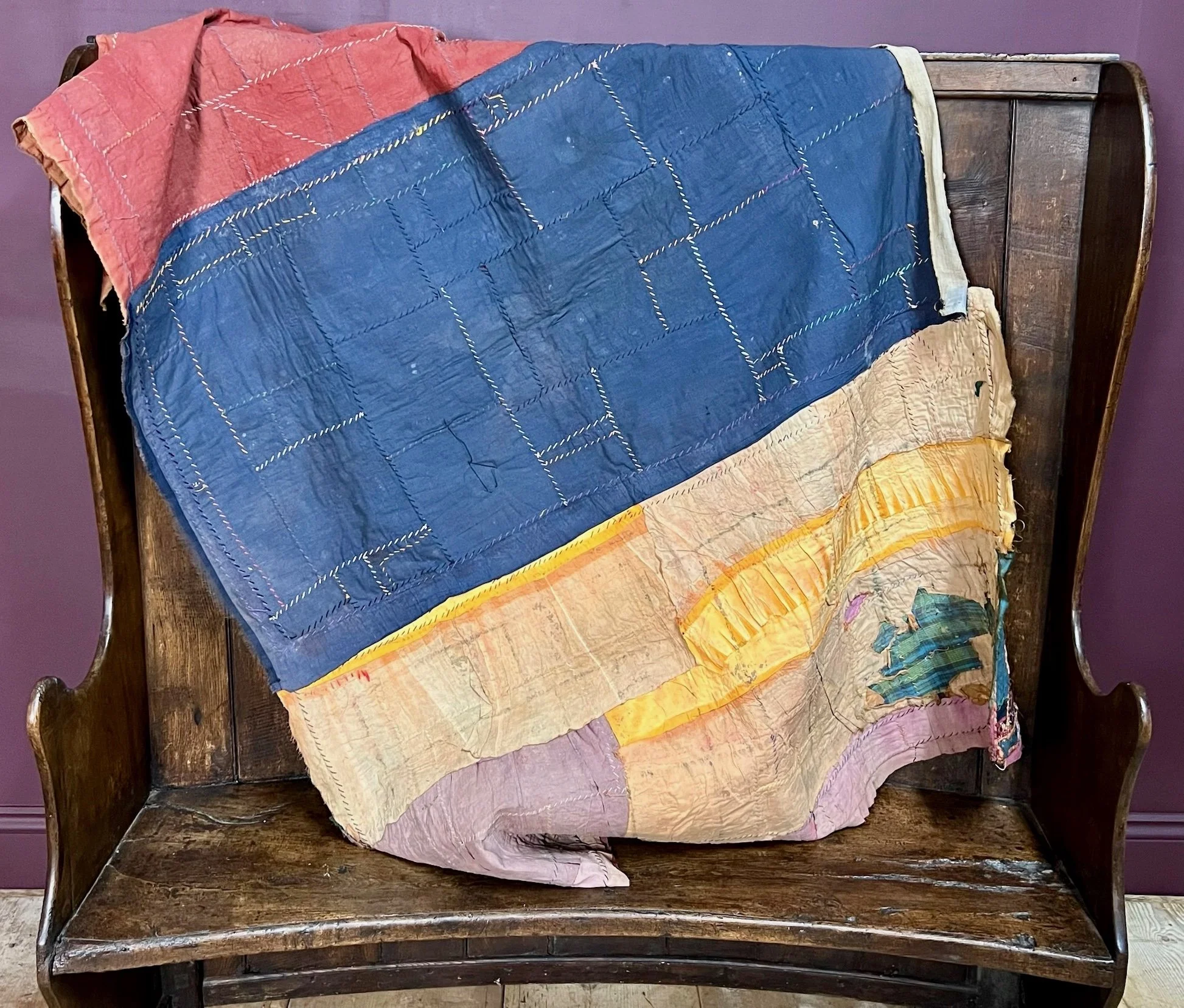 Rare hand embroidered and mirrored 19th Century wall hanging from Rajasthan