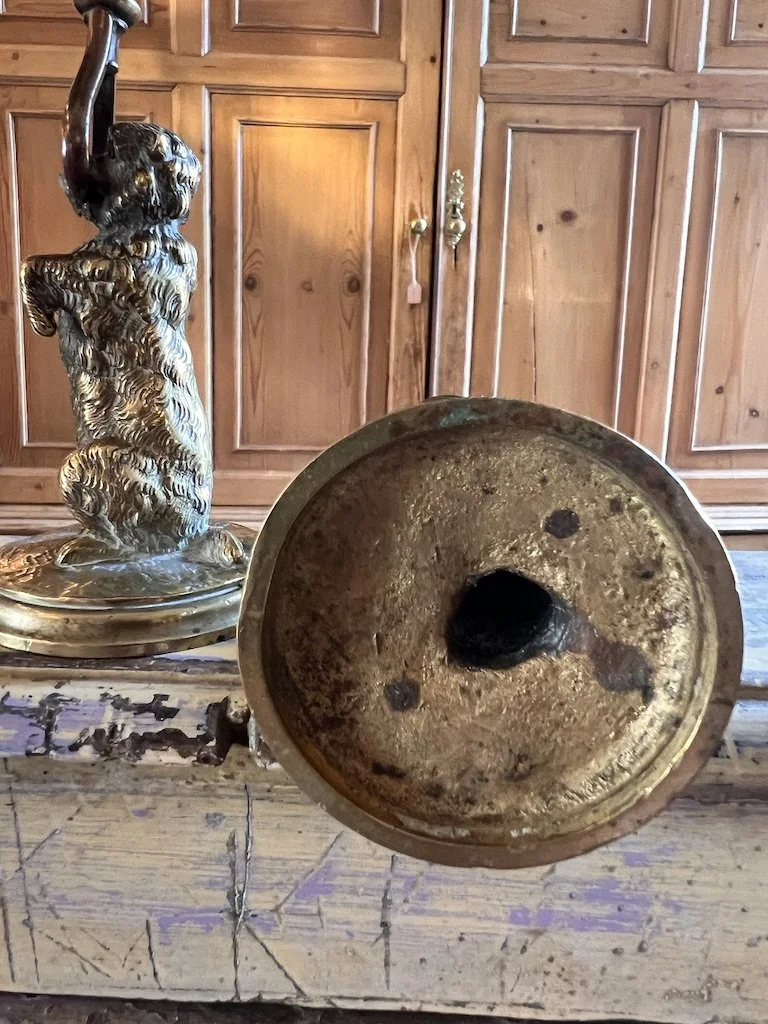 Pair of 19th Century Standing Dog Candlesticks