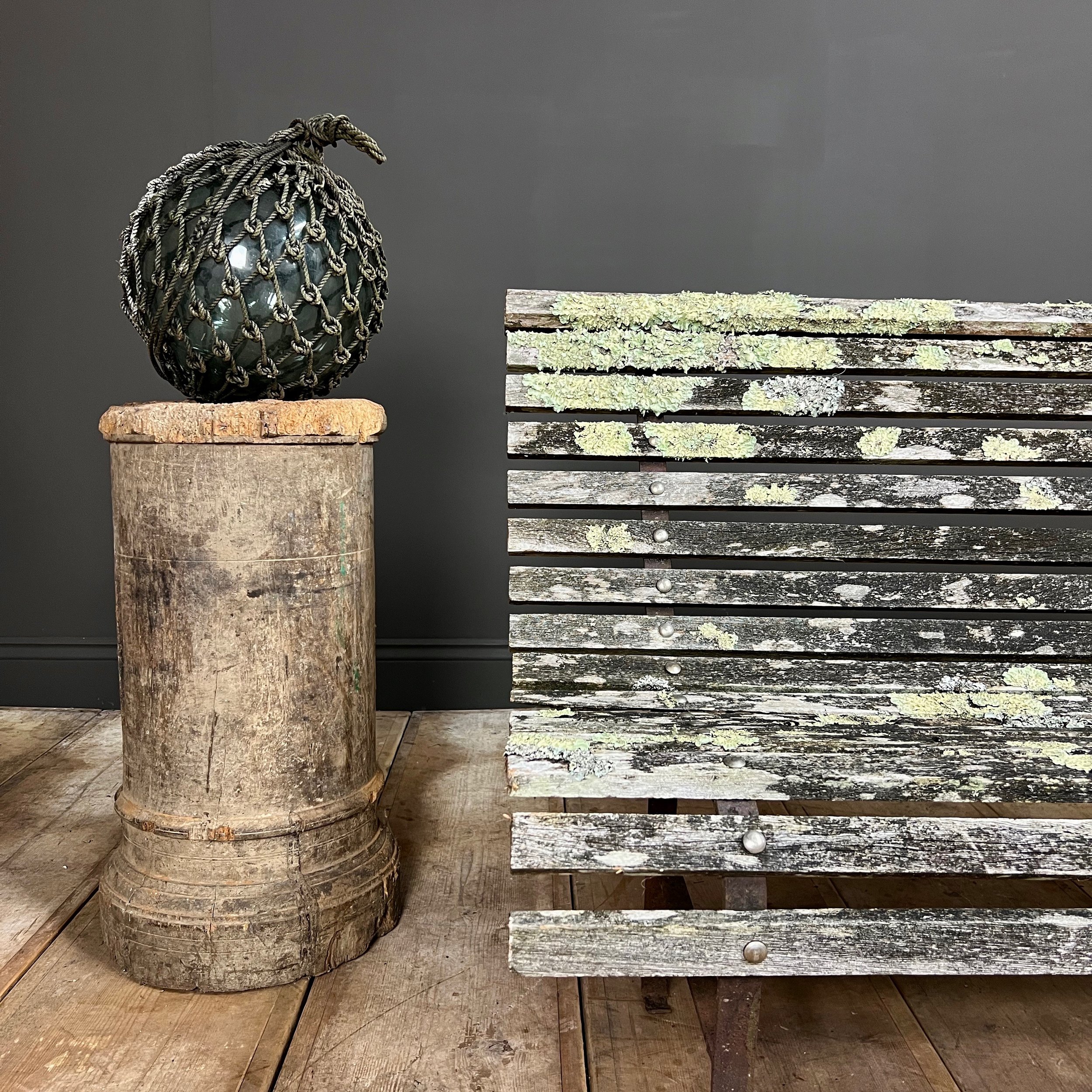 Lichen Encrusted Edwardian Garden Bench
