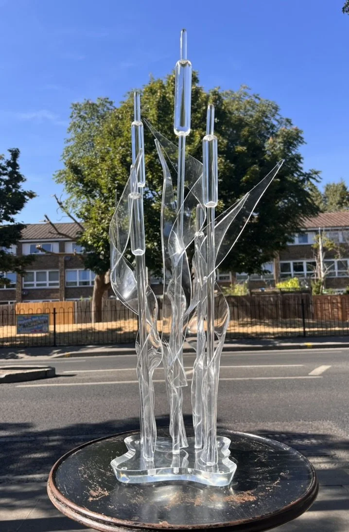 Mid 20th Century Acrylic Bull Rush Sculpture