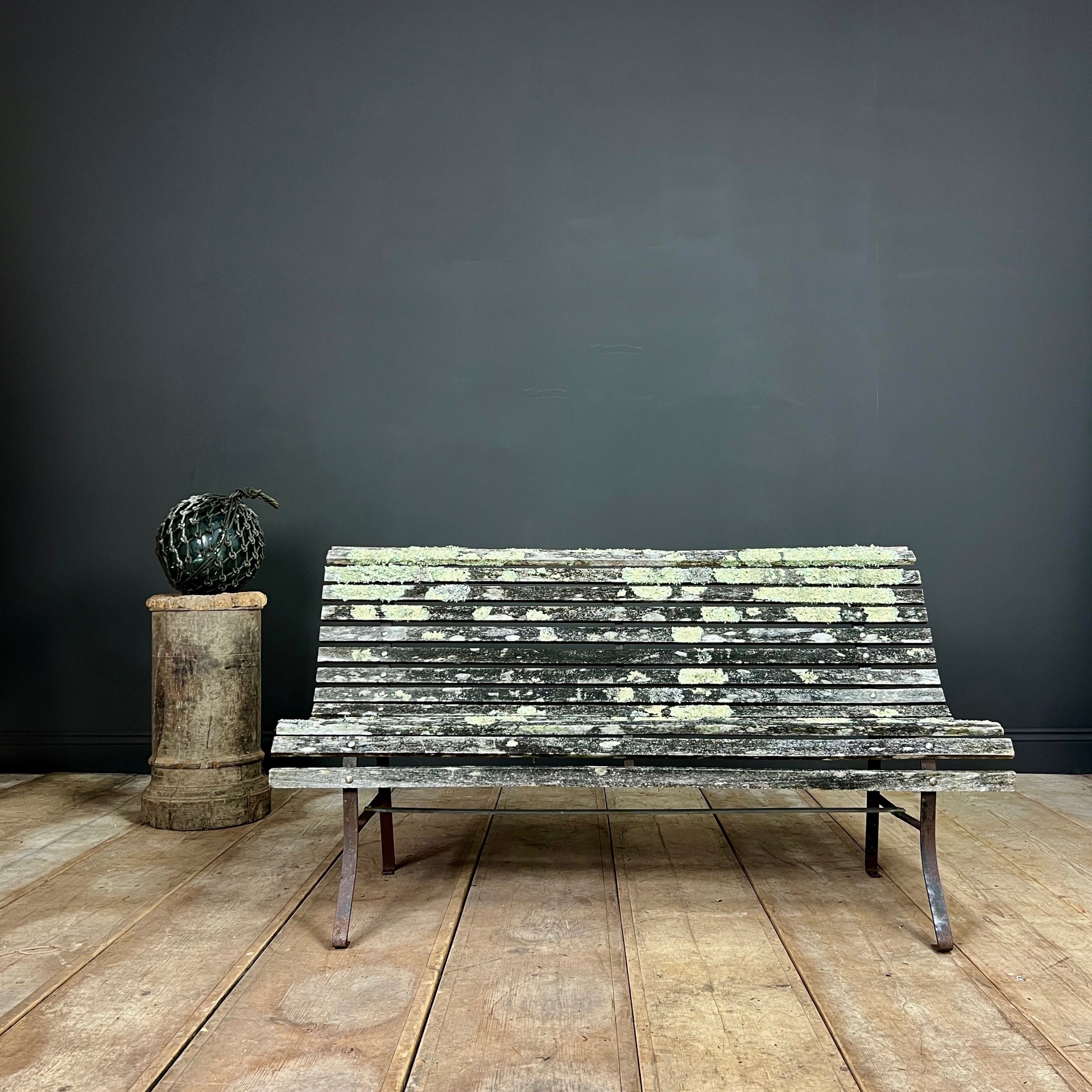 Lichen Encrusted Edwardian Garden Bench