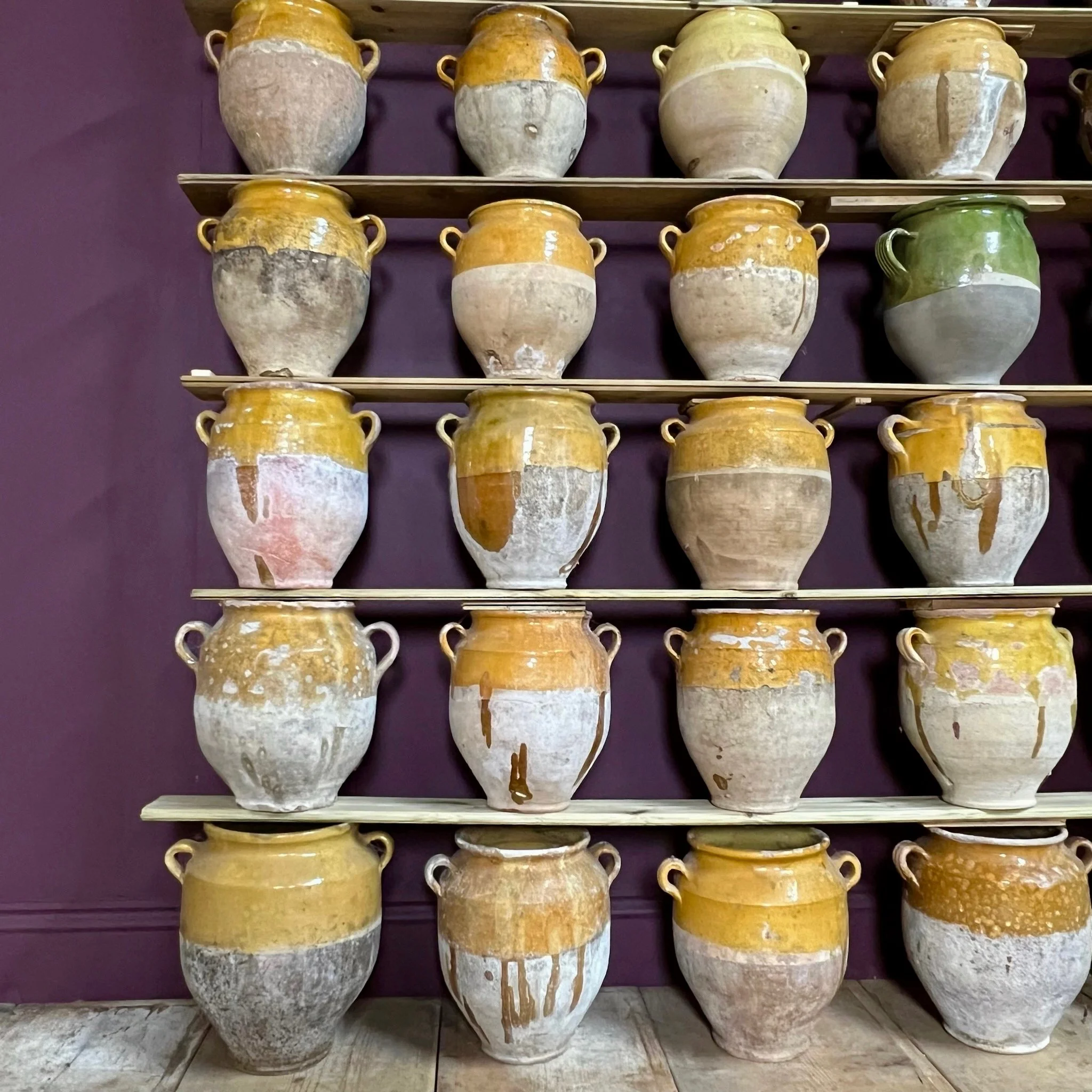 Antique French Confit Pot Yellow