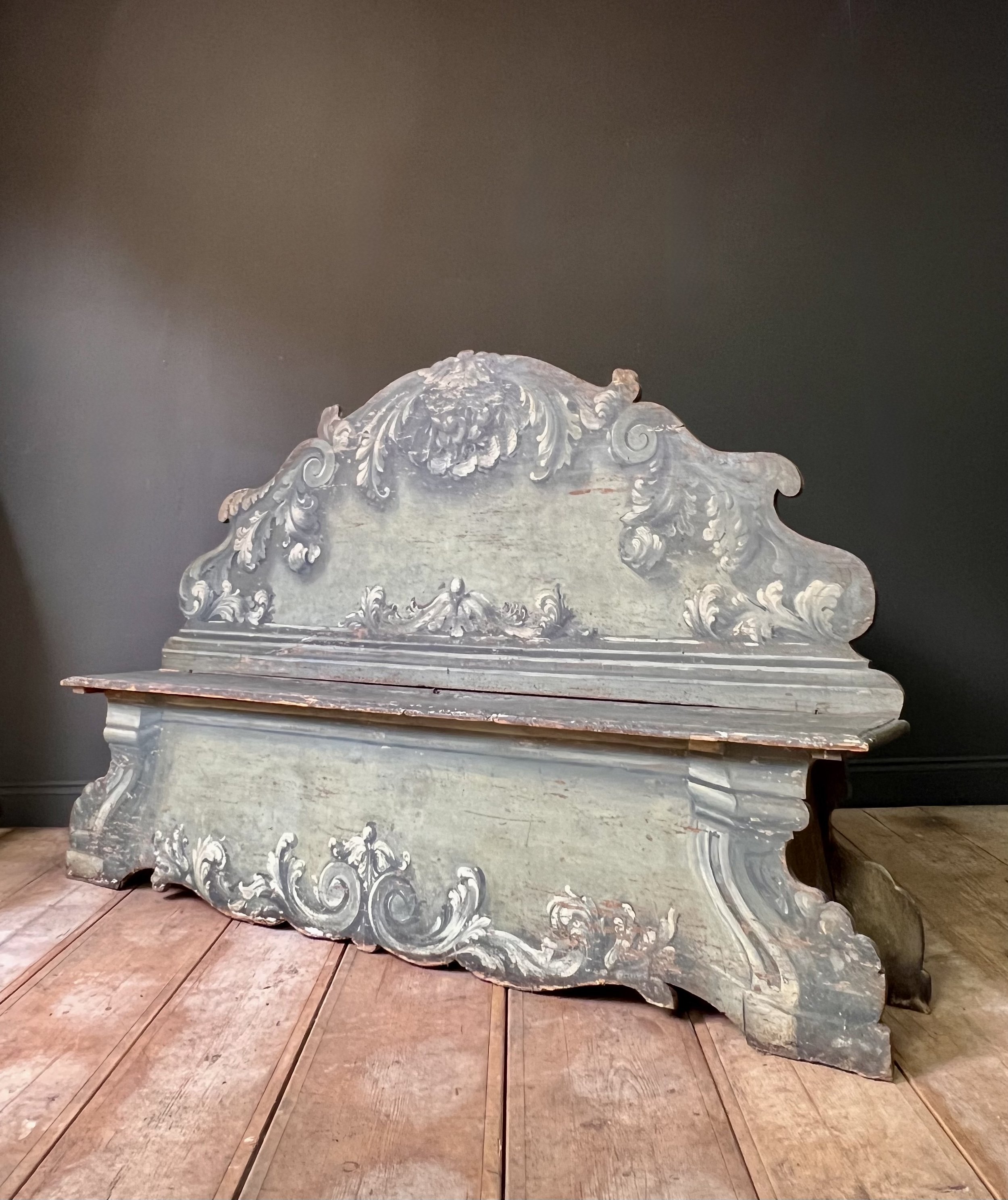 Rare 18th Century Italian Cassapanca Bench
