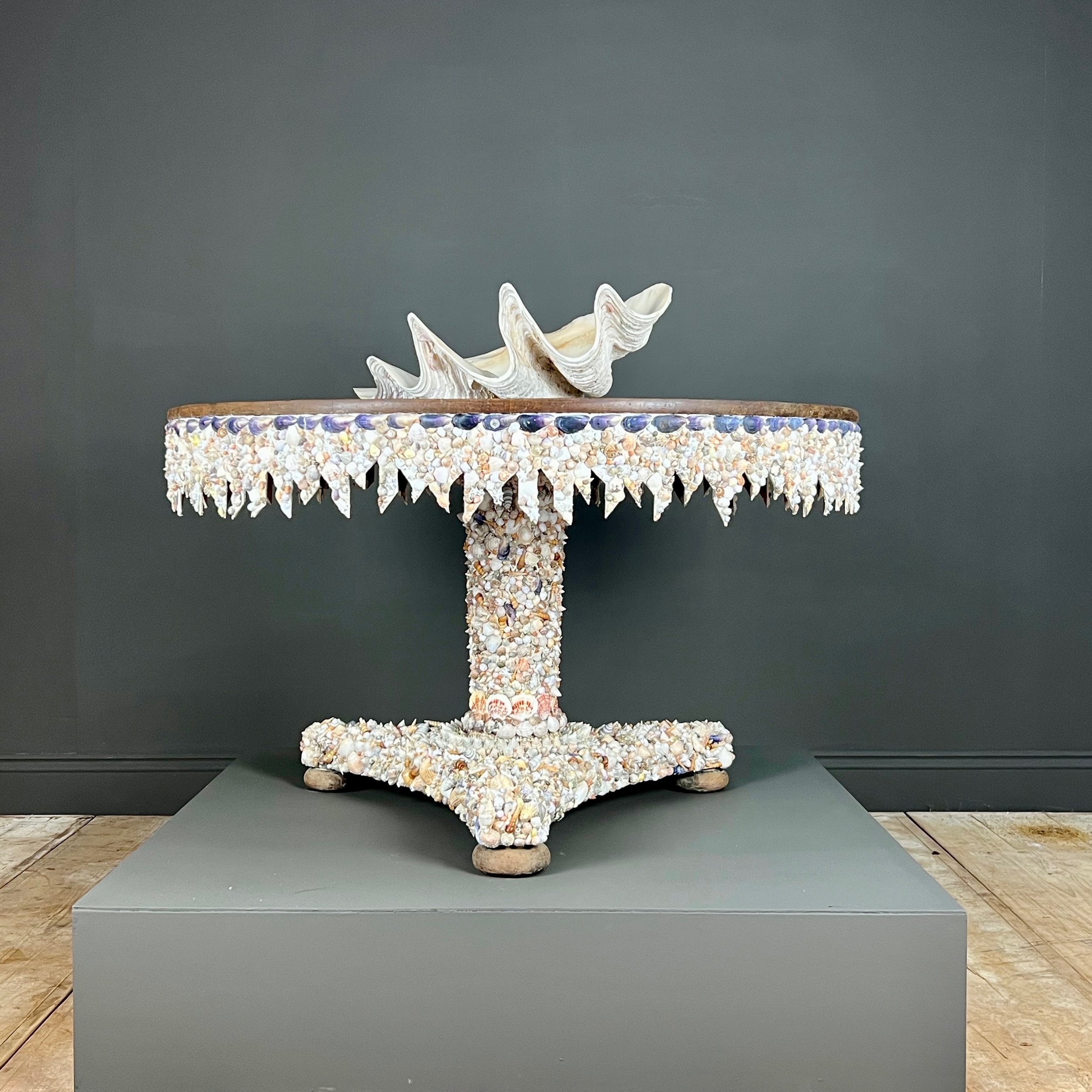 Large 19th Century Shell Tilt Top Centre Table