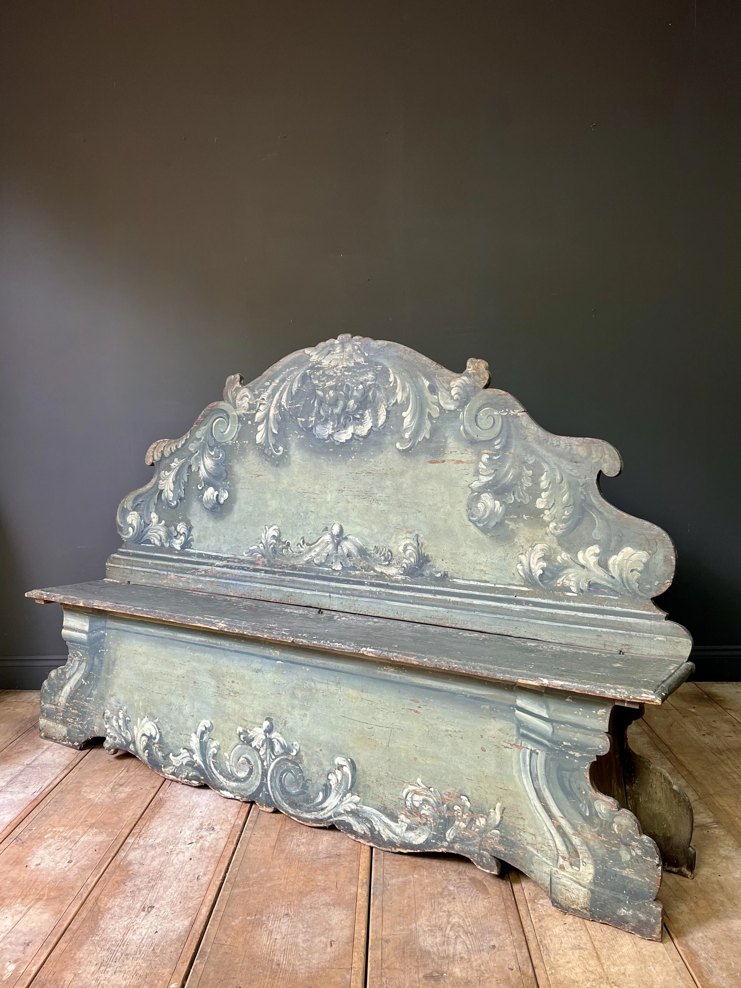 Rare 18th Century Italian Cassapanca Bench