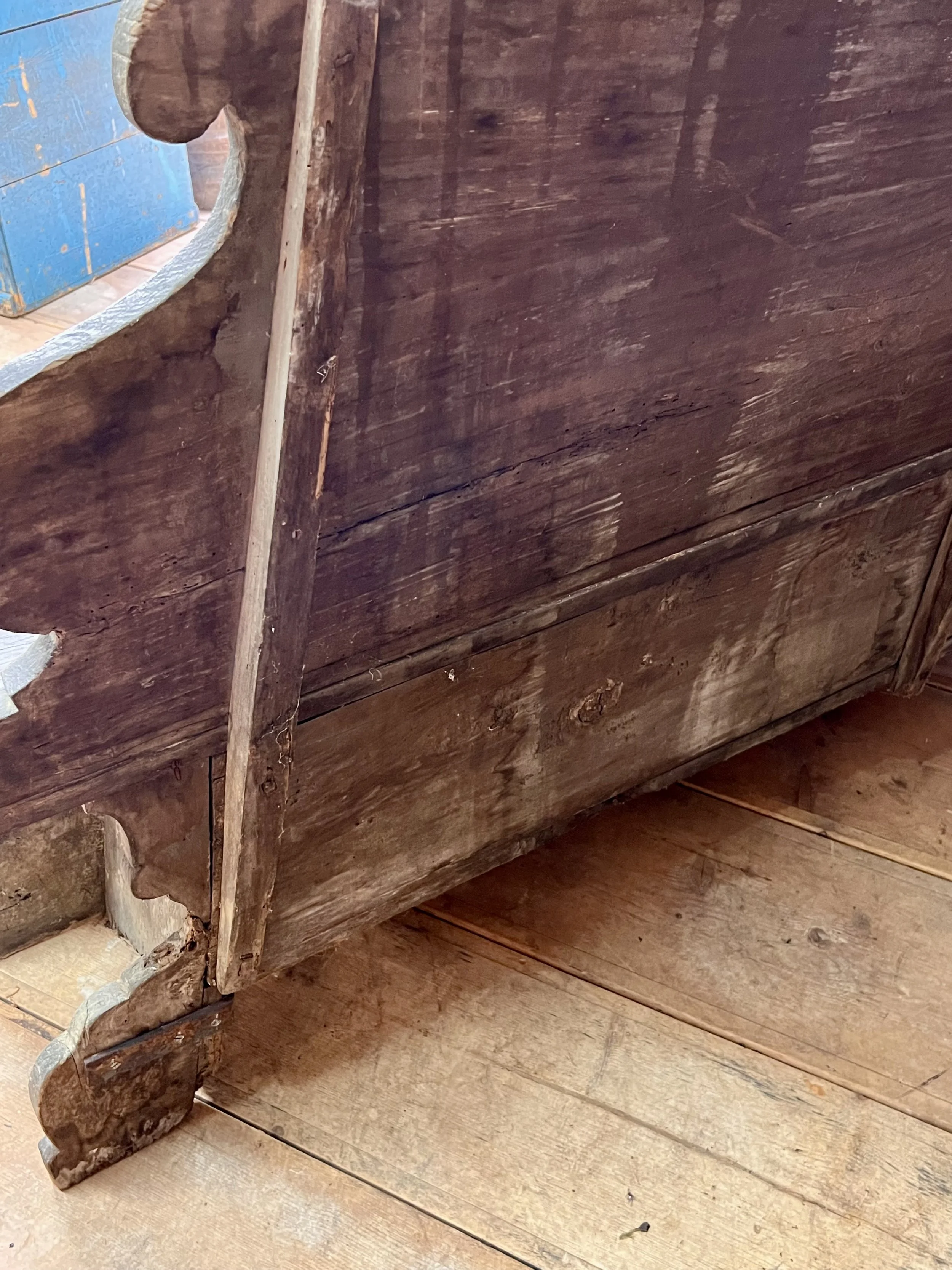 Rare 18th Century Italian Cassapanca Bench