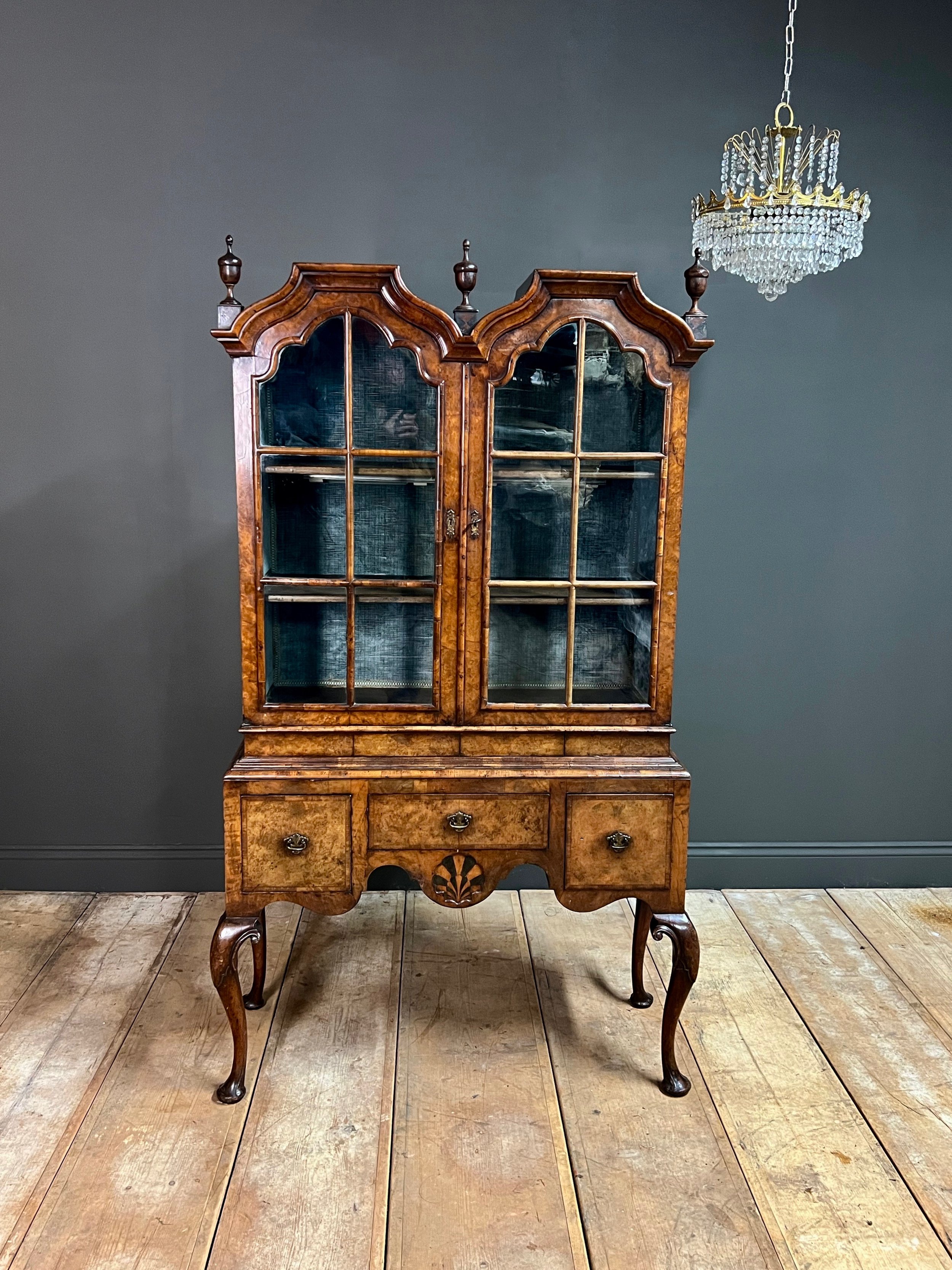 Fine Queen Anne Revival Cabinet On Stand by Gill and Reigate London