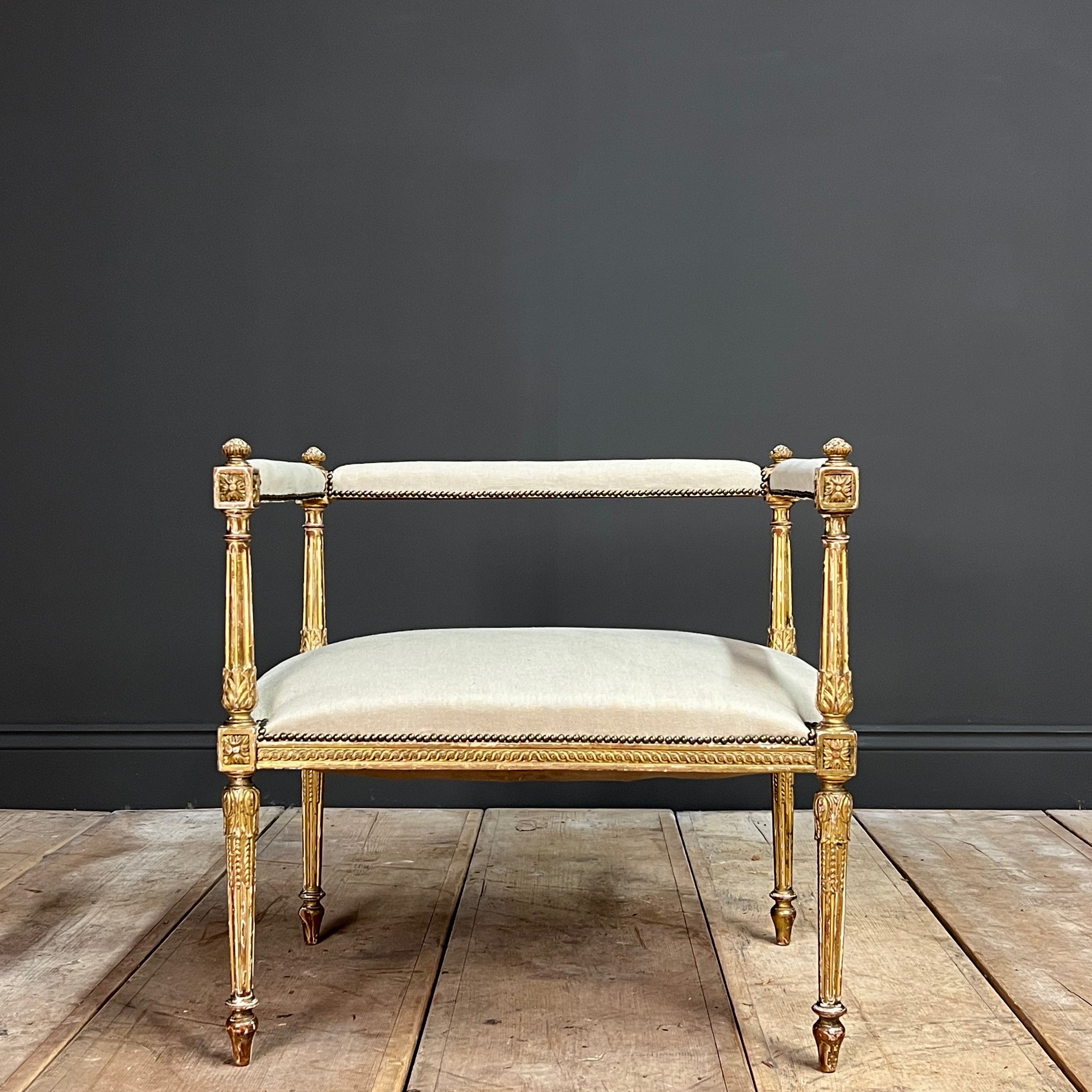 French 19th Century Piano Chair or Window Seat