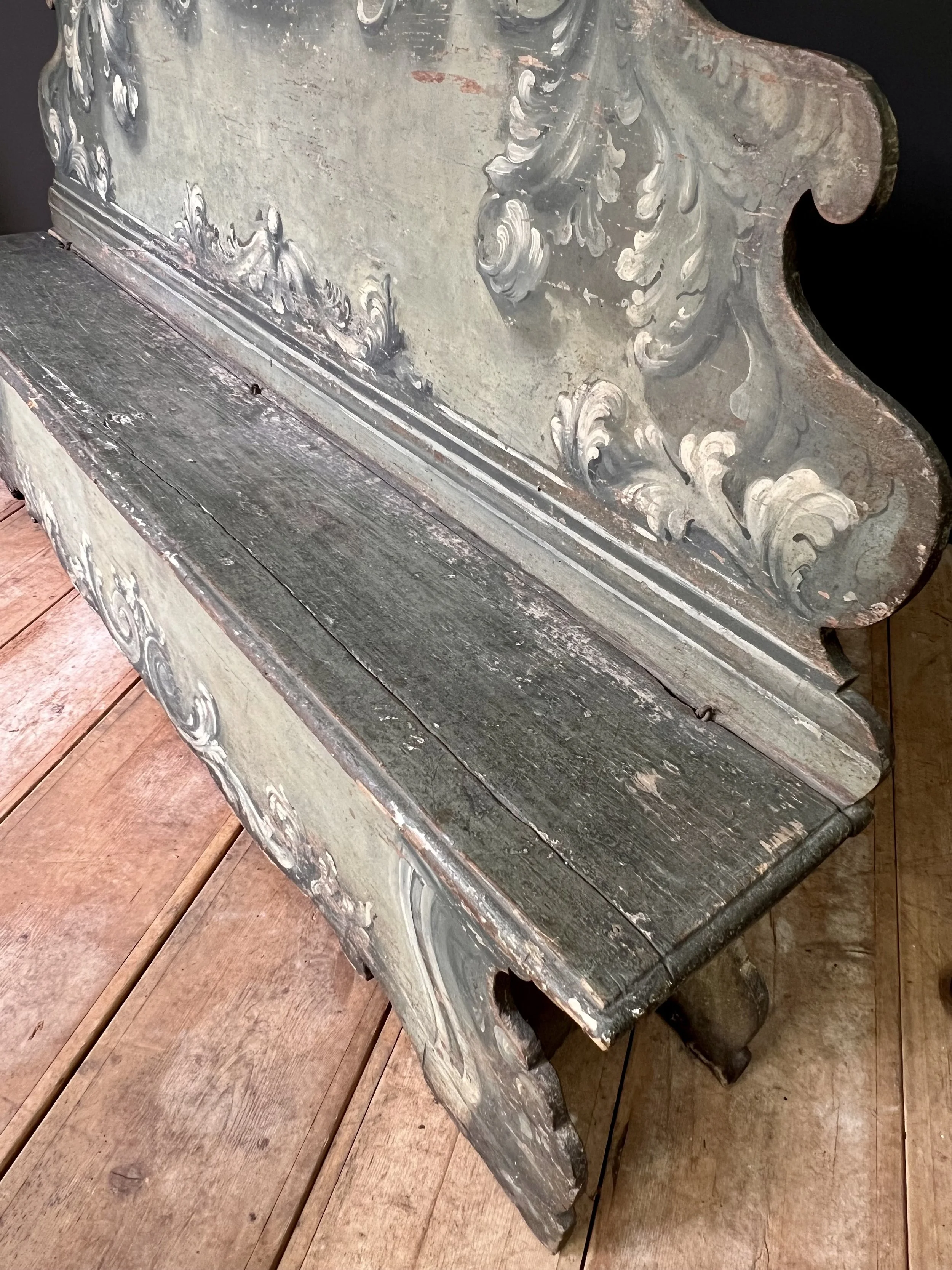 Rare 18th Century Italian Cassapanca Bench