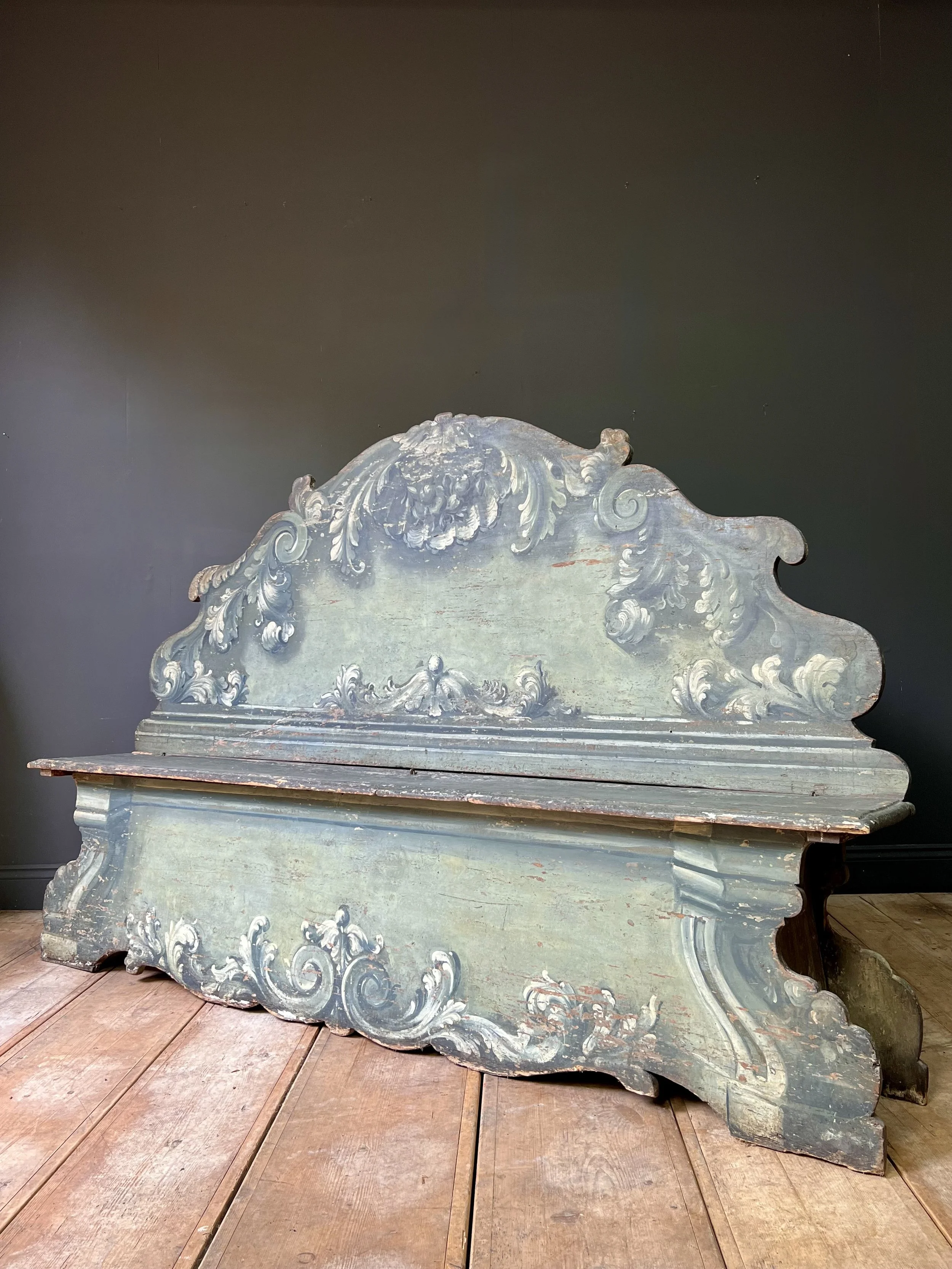 Rare 18th Century Italian Cassapanca Bench