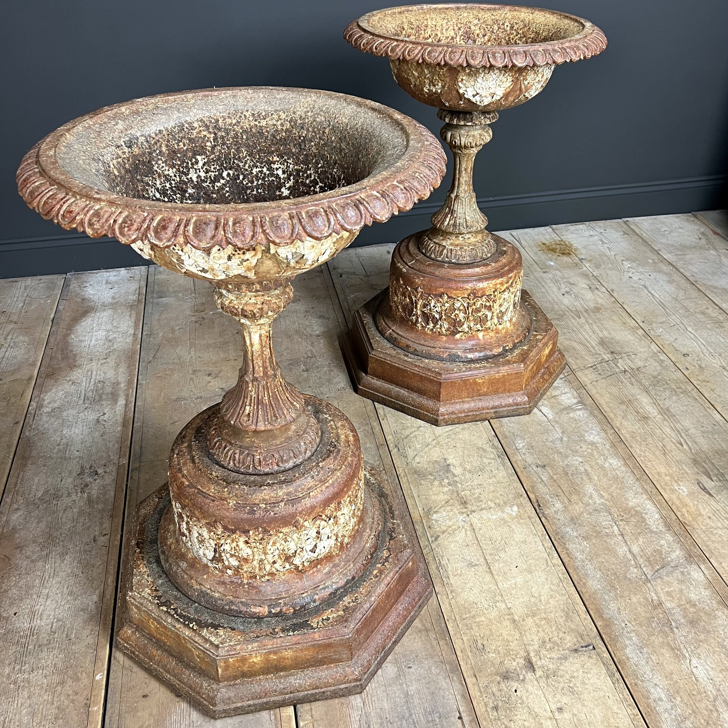 Fine pair of Large Regency Barnshaw and Samson Garden Vases