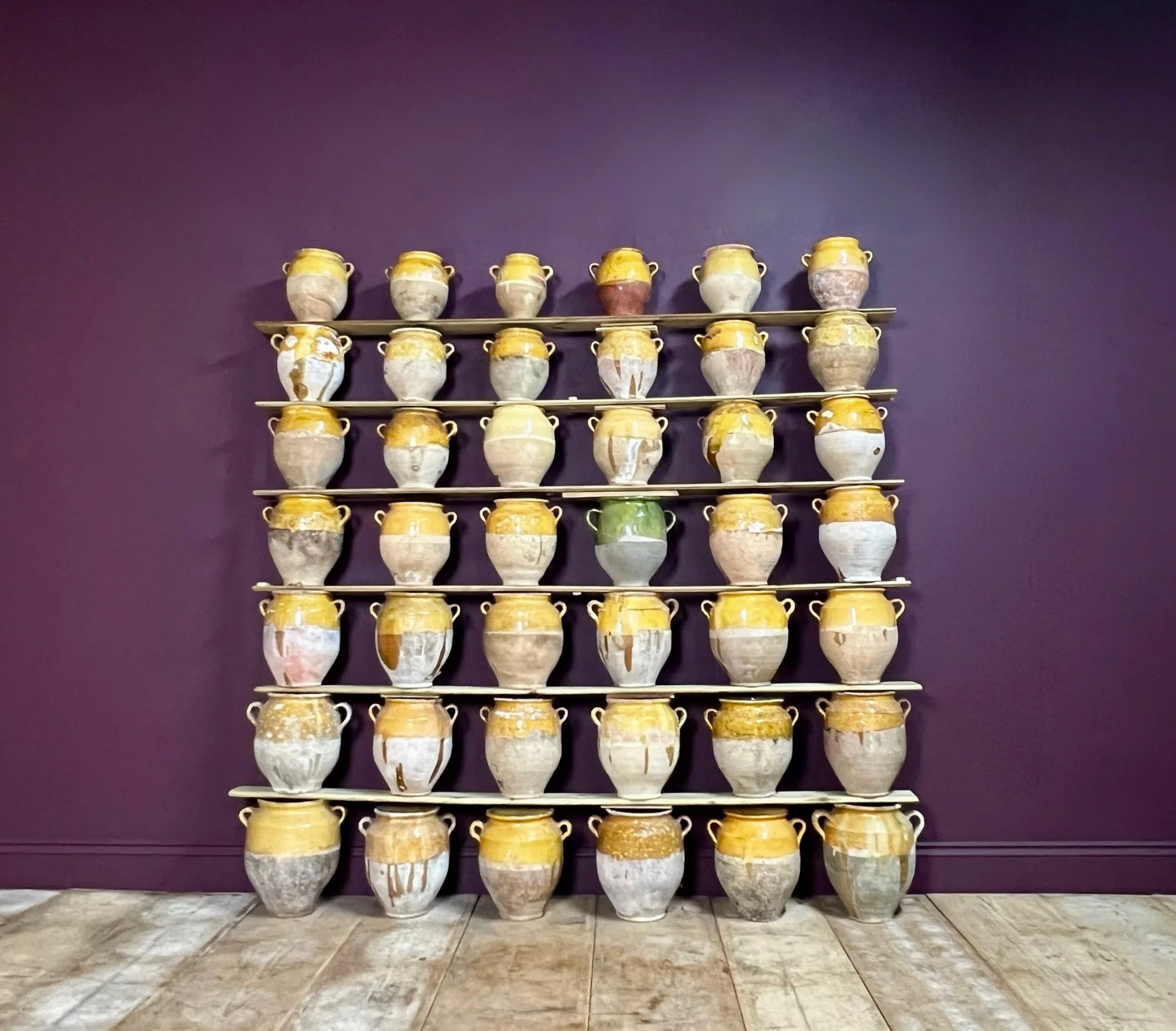 Beautiful mustard yellow french confit pots