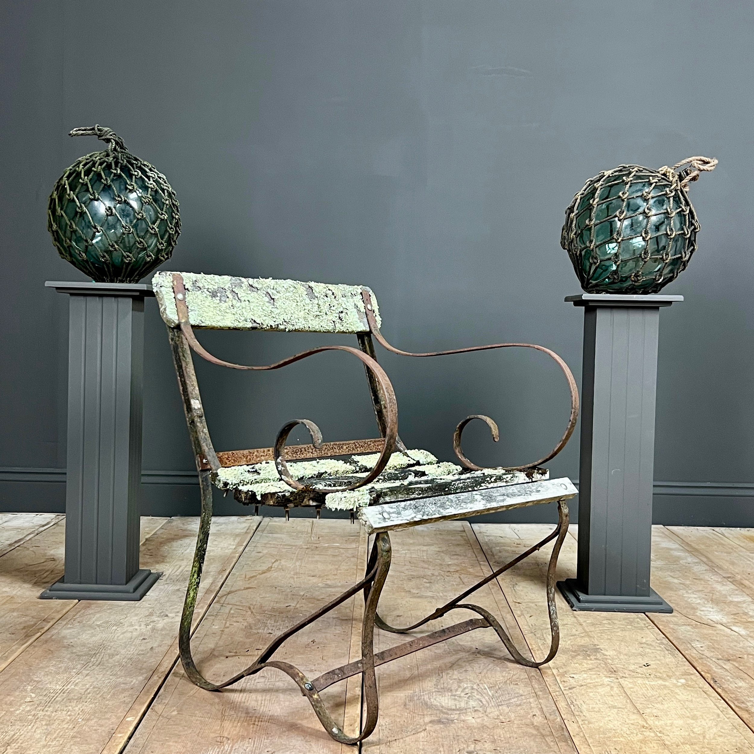 Edwardian Lichen Encrusted Garden Chair