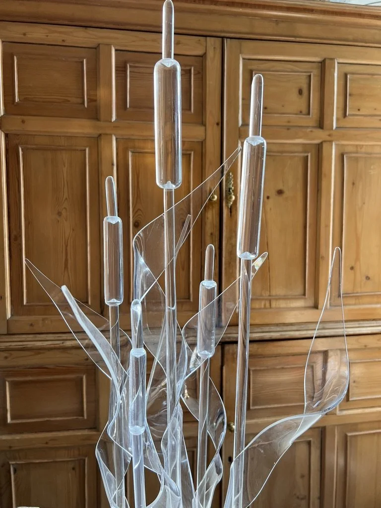 Mid 20th Century Acrylic Bull Rush Sculpture