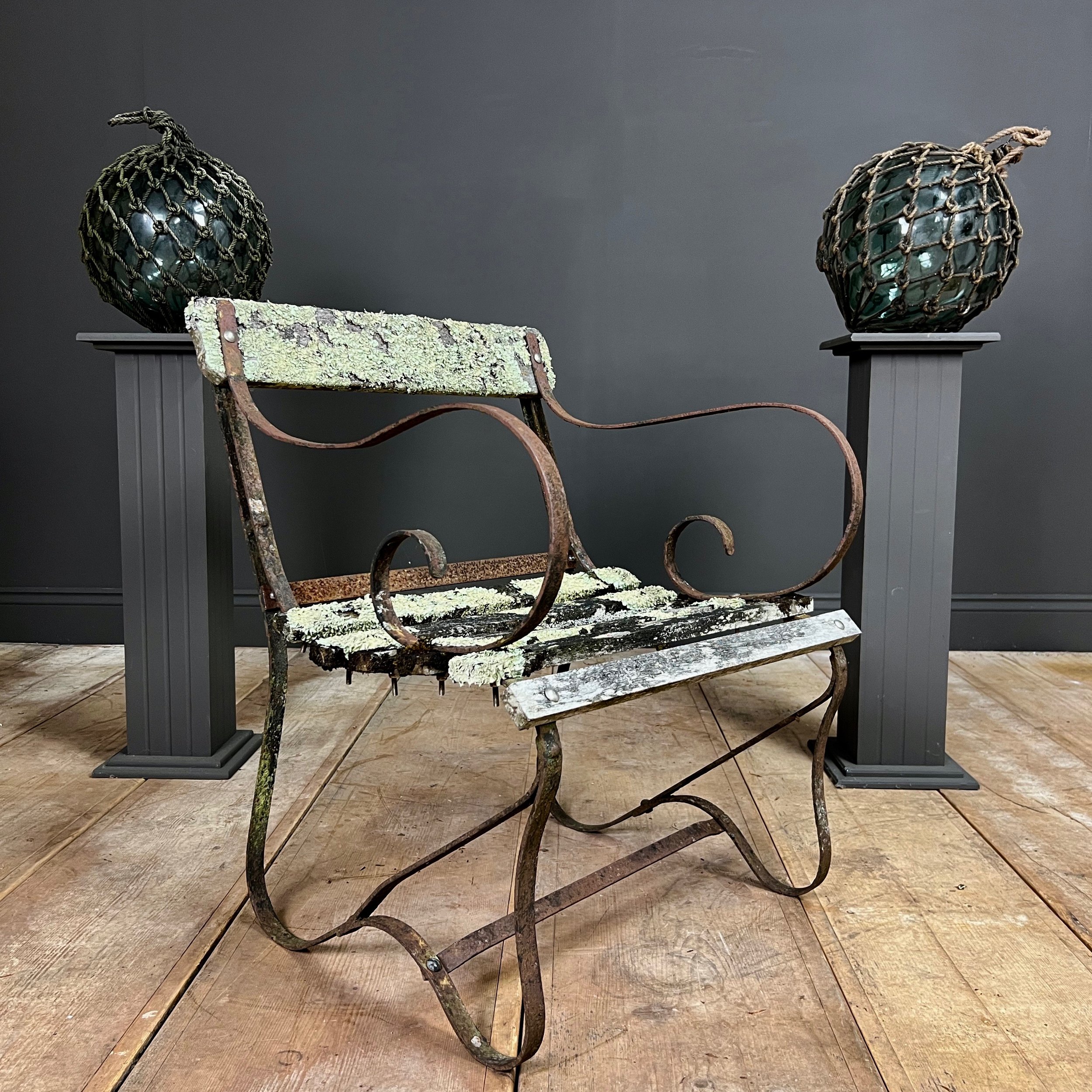 Edwardian Lichen Encrusted Garden Chair