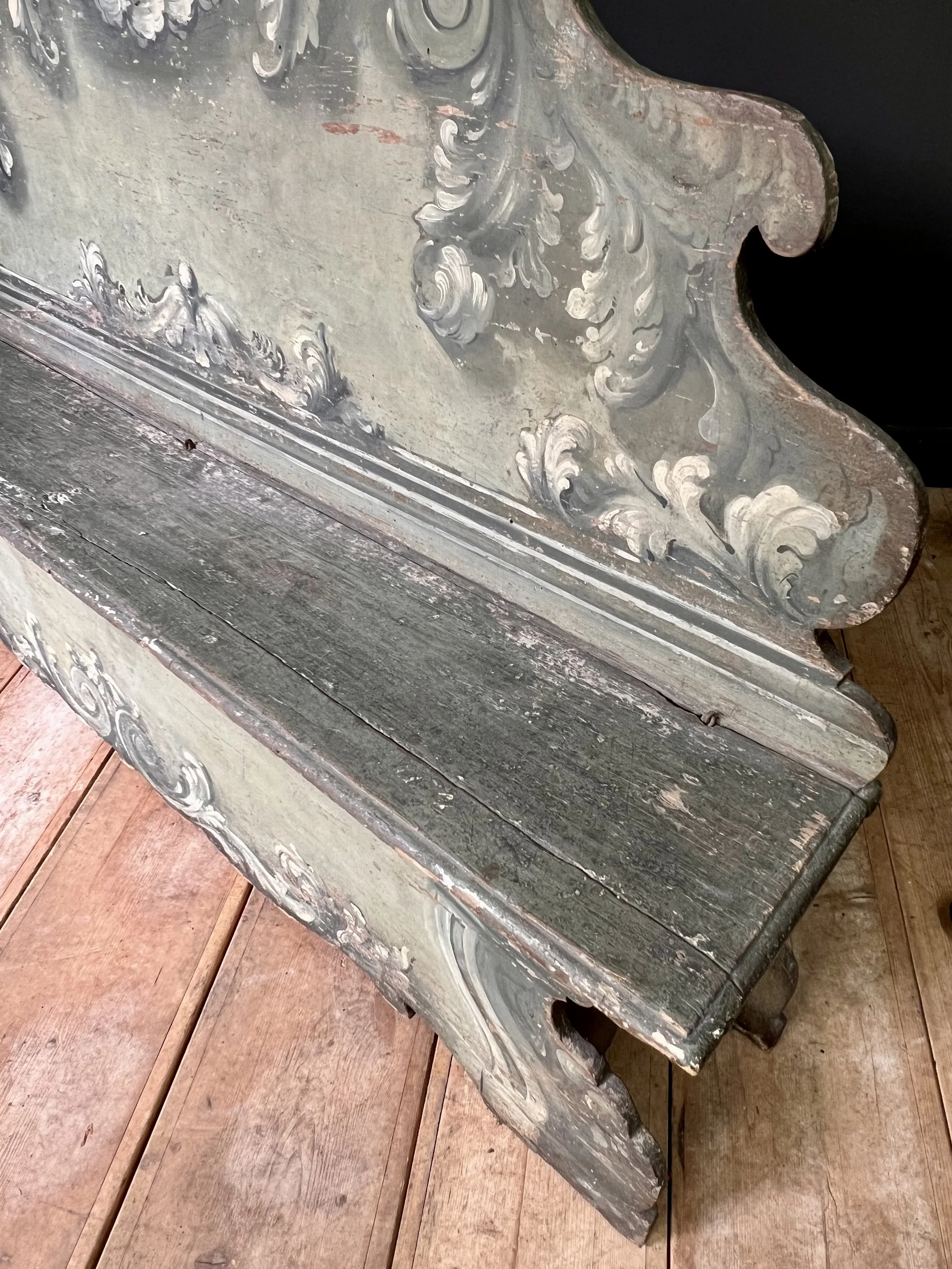 Rare 18th Century Italian Cassapanca Bench