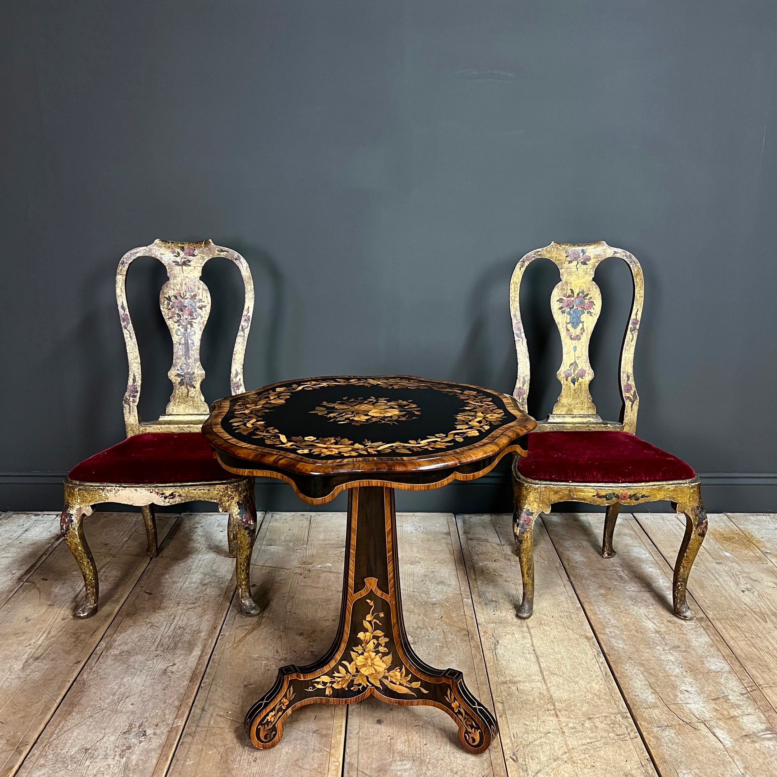 Rare mid 19th Century specimen wood marquetry occasional table