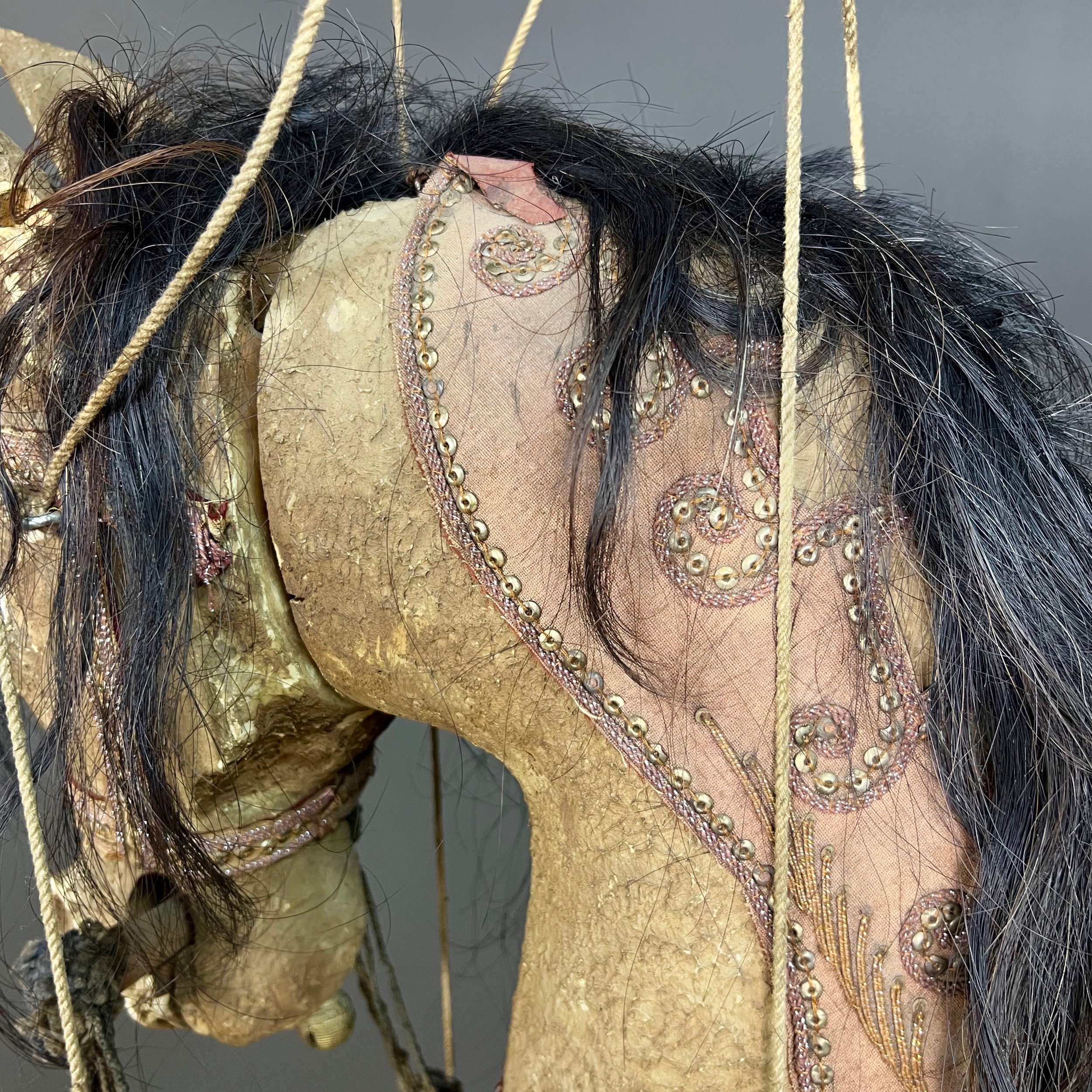 Large Antique Articulated Burmese Horse Puppet
