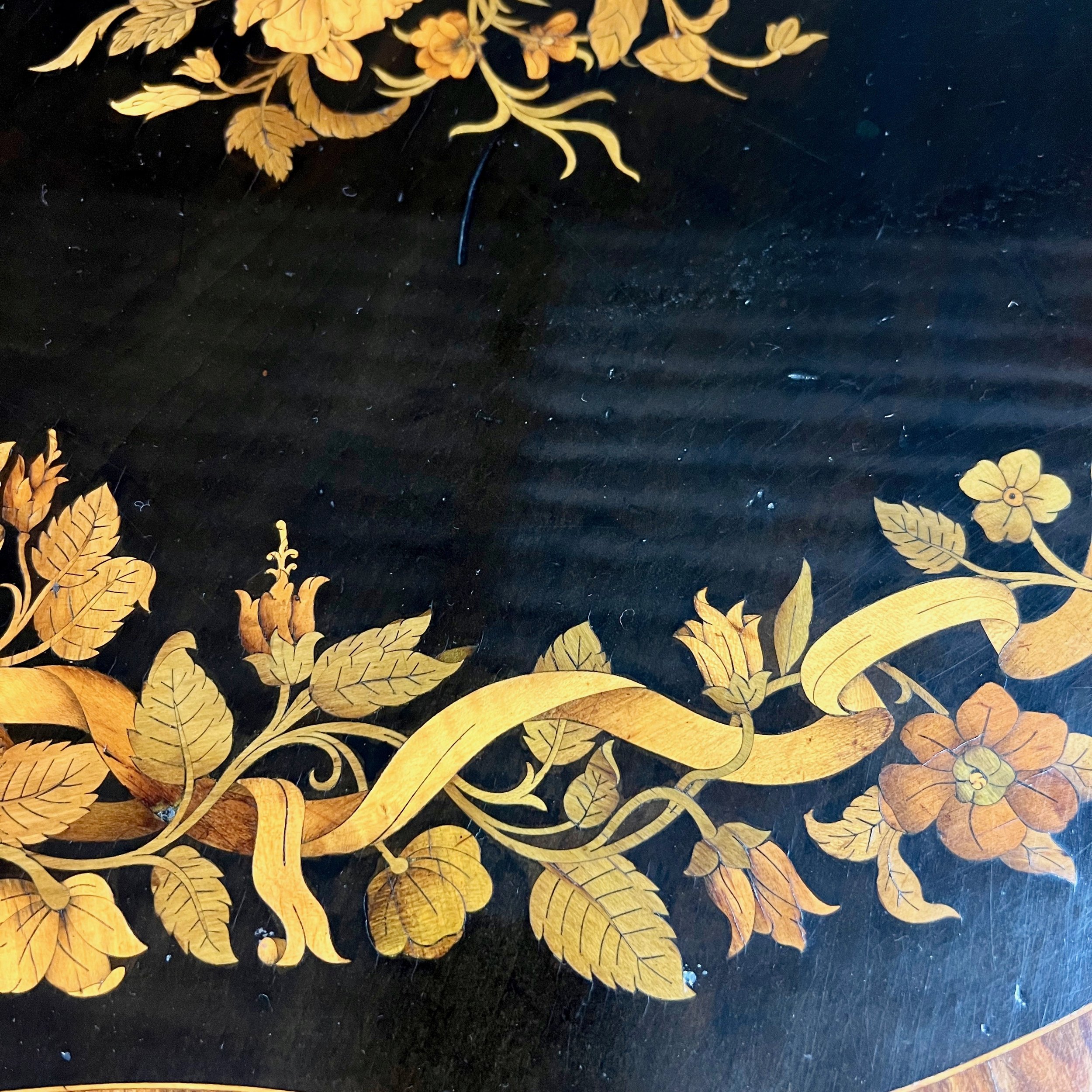 Rare mid 19th Century specimen wood marquetry occasional table