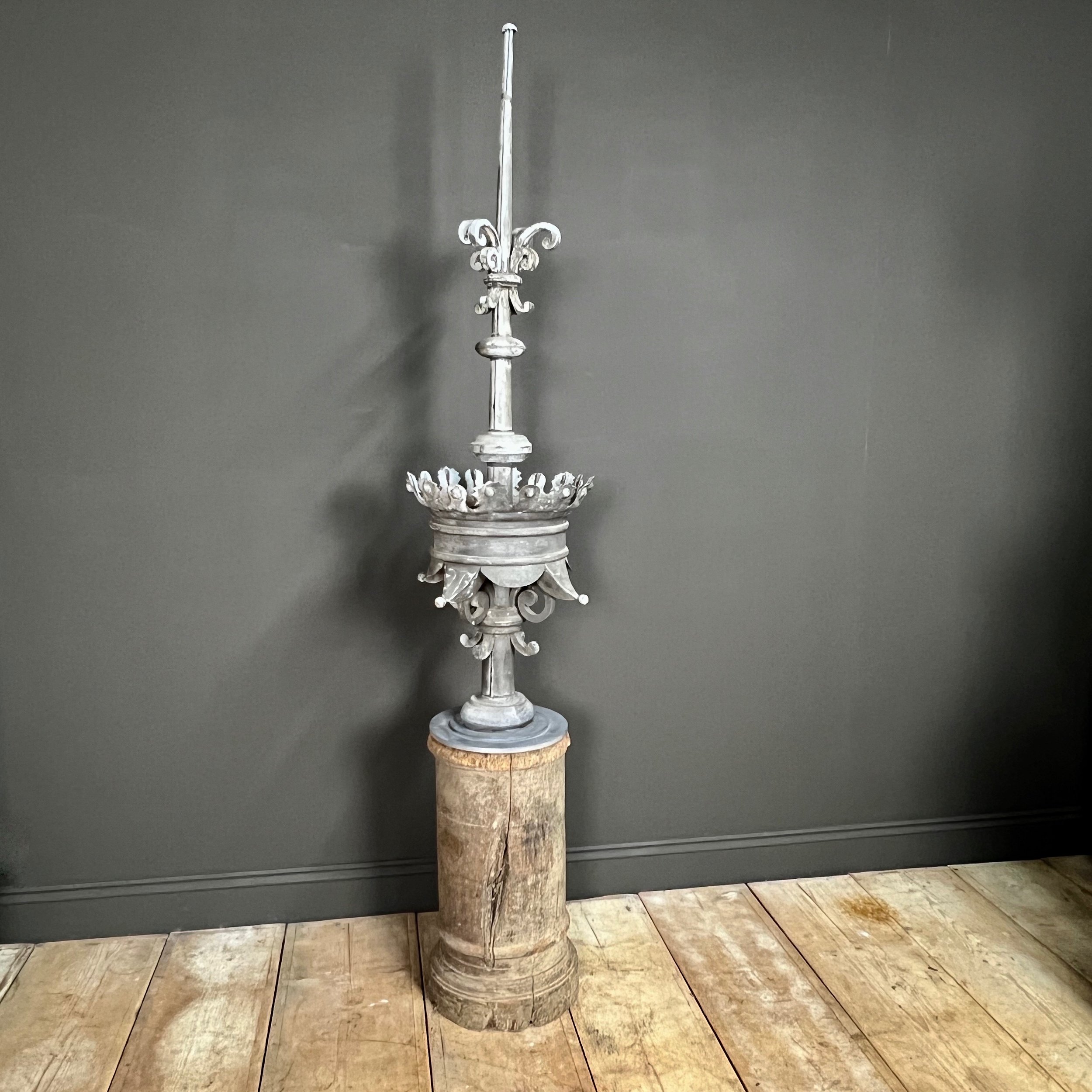 19th Century Zinc French Chateau Roof Finial